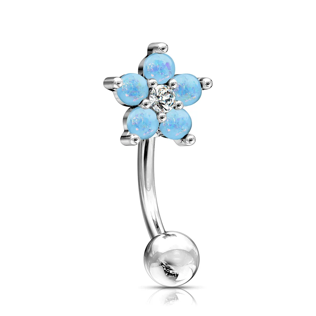 16g Petite Reversible Opal Daisy Navel Ring