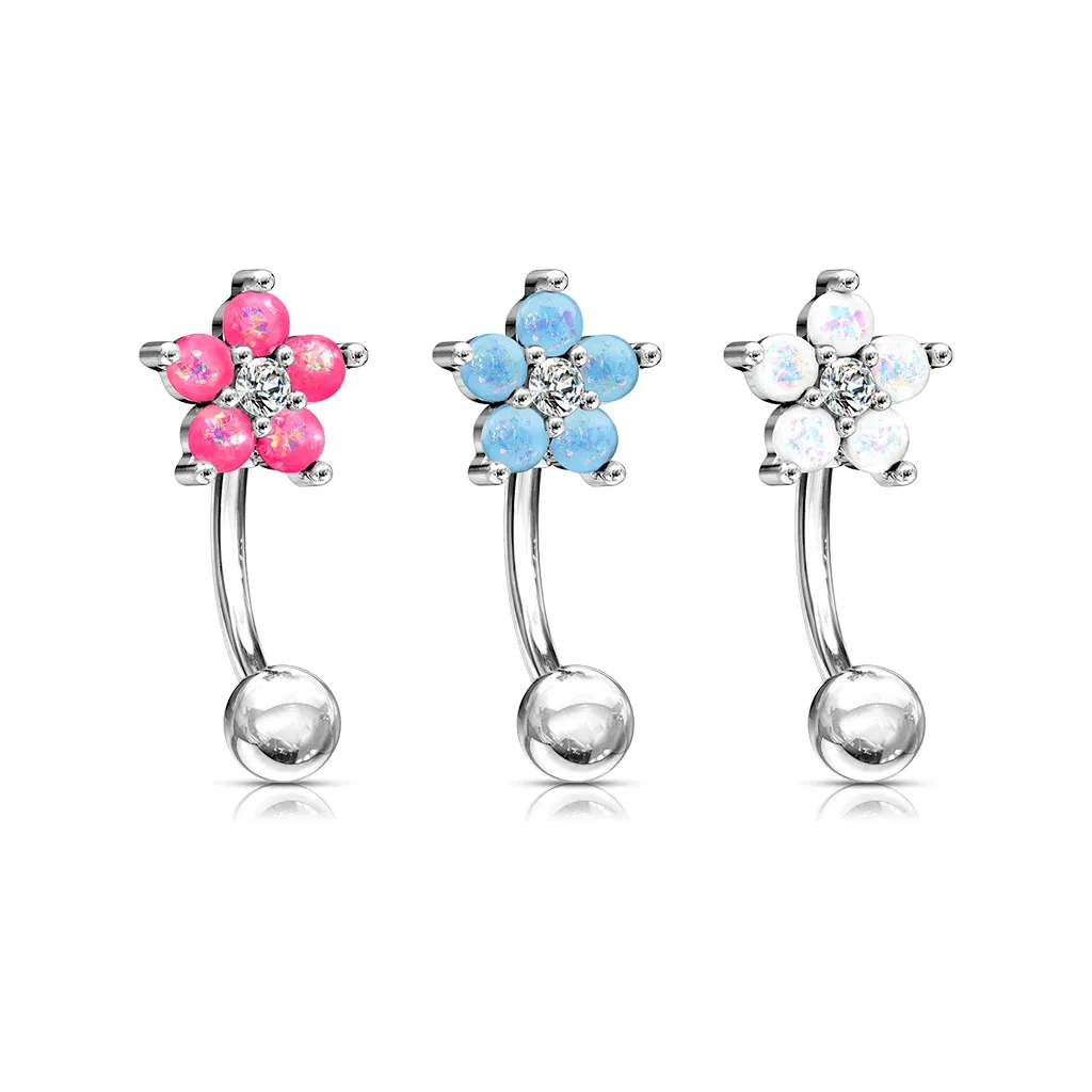 16g Petite Reversible Opal Daisy Navel Ring