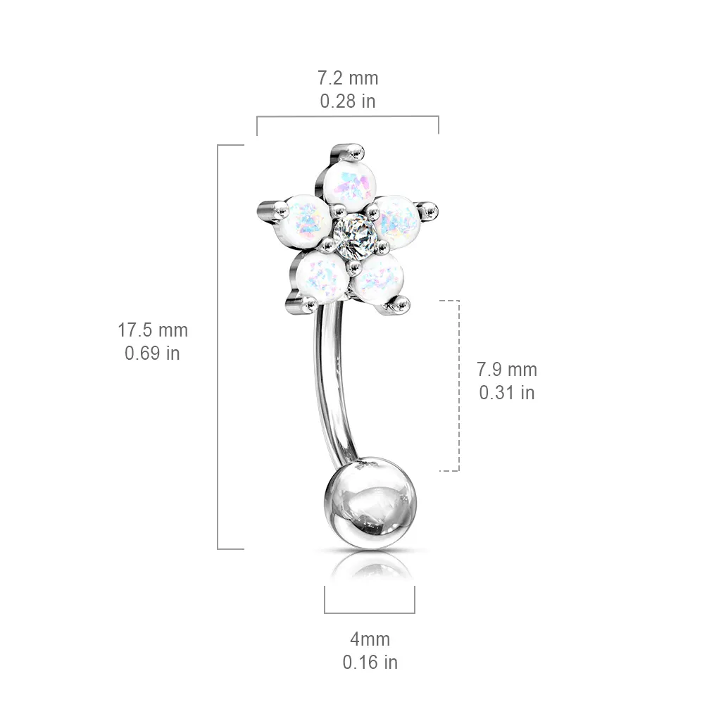 16g Petite Reversible Opal Daisy Navel Ring