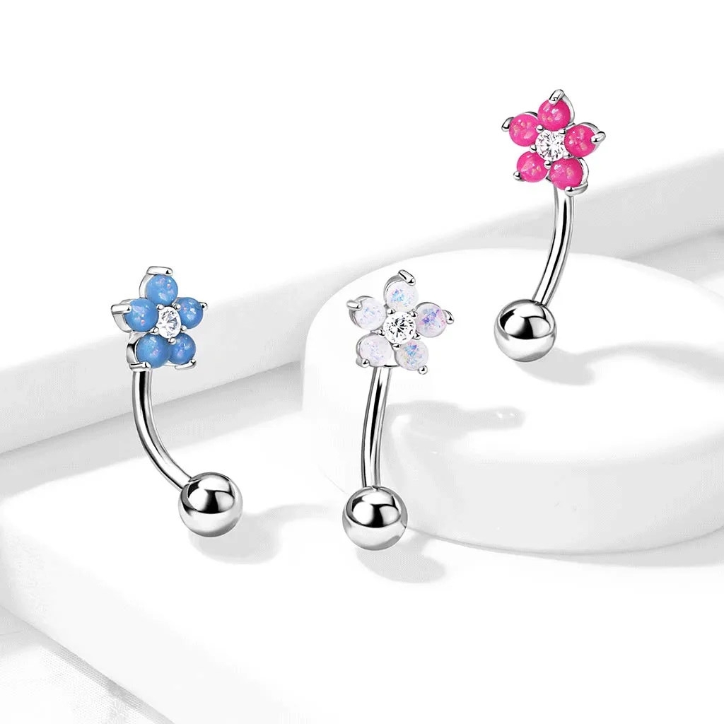 16g Petite Reversible Opal Daisy Navel Ring