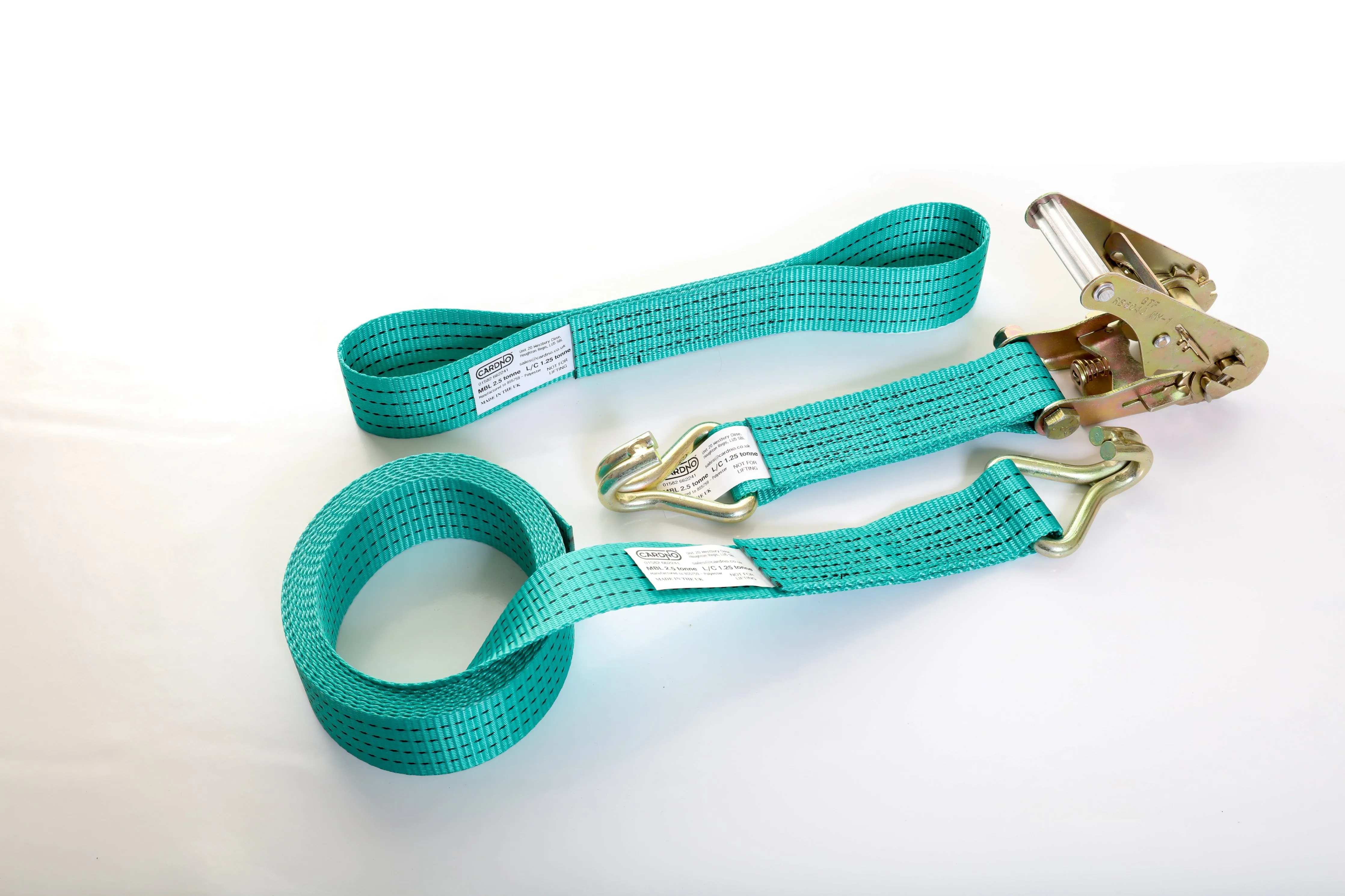 4000kg Ratchet Tie-down Strap 4m Set c/w Claw Hooks (Box Set)