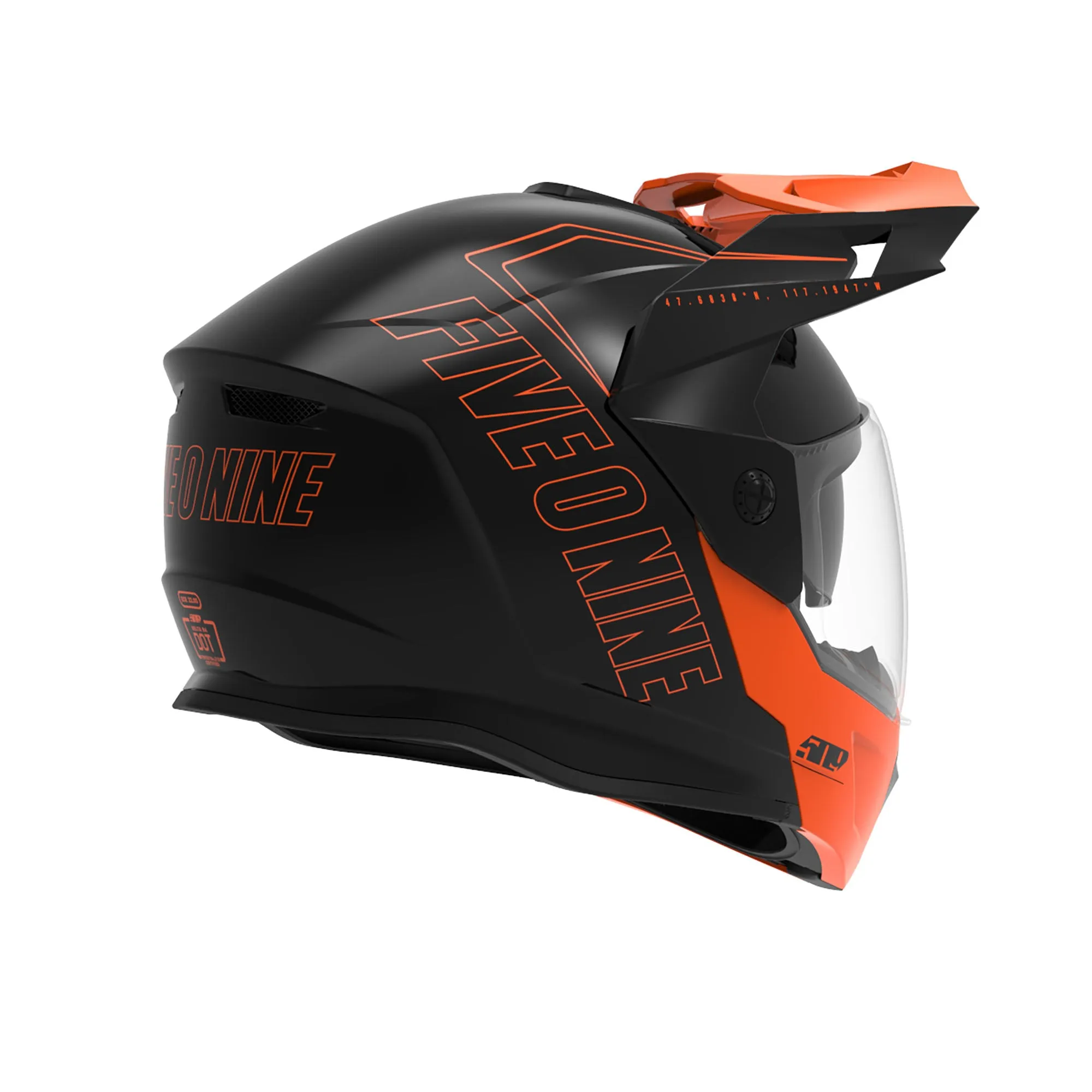 509  Delta R4 Ignite Snowmobile Helmet Fidlock Dual Pane Electric Shield Orange FMVSS 218