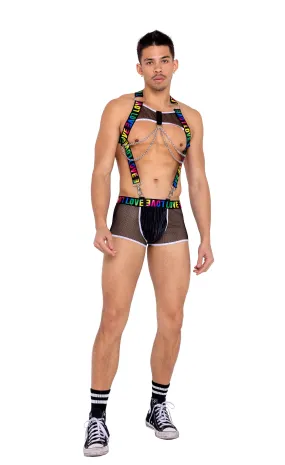 6156 - Mens Pride Harness with Suspenders