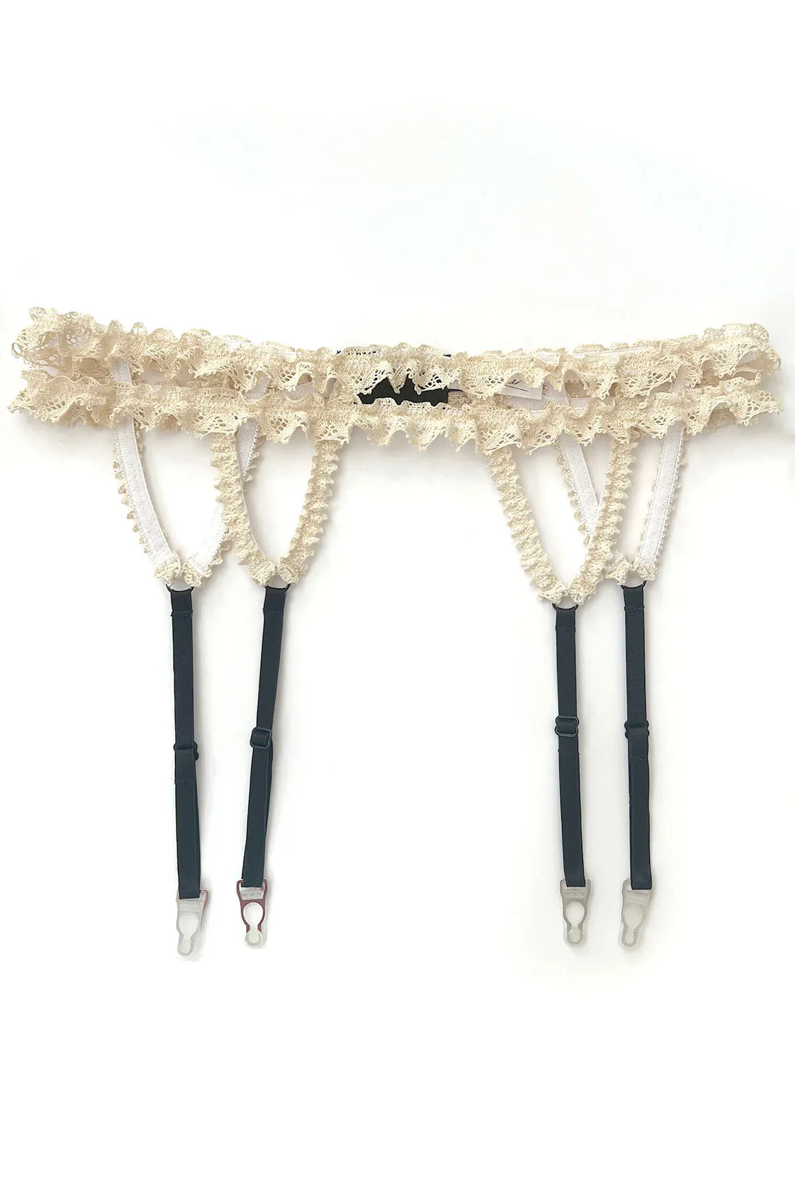 Adorella Cage Garter Belt in Vintage Crochet Lace