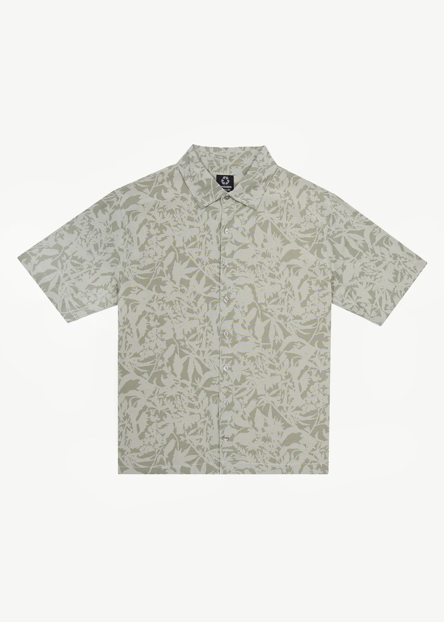 AFENDS Mens Bouquet - Short Sleeve Shirt - Olive Floral