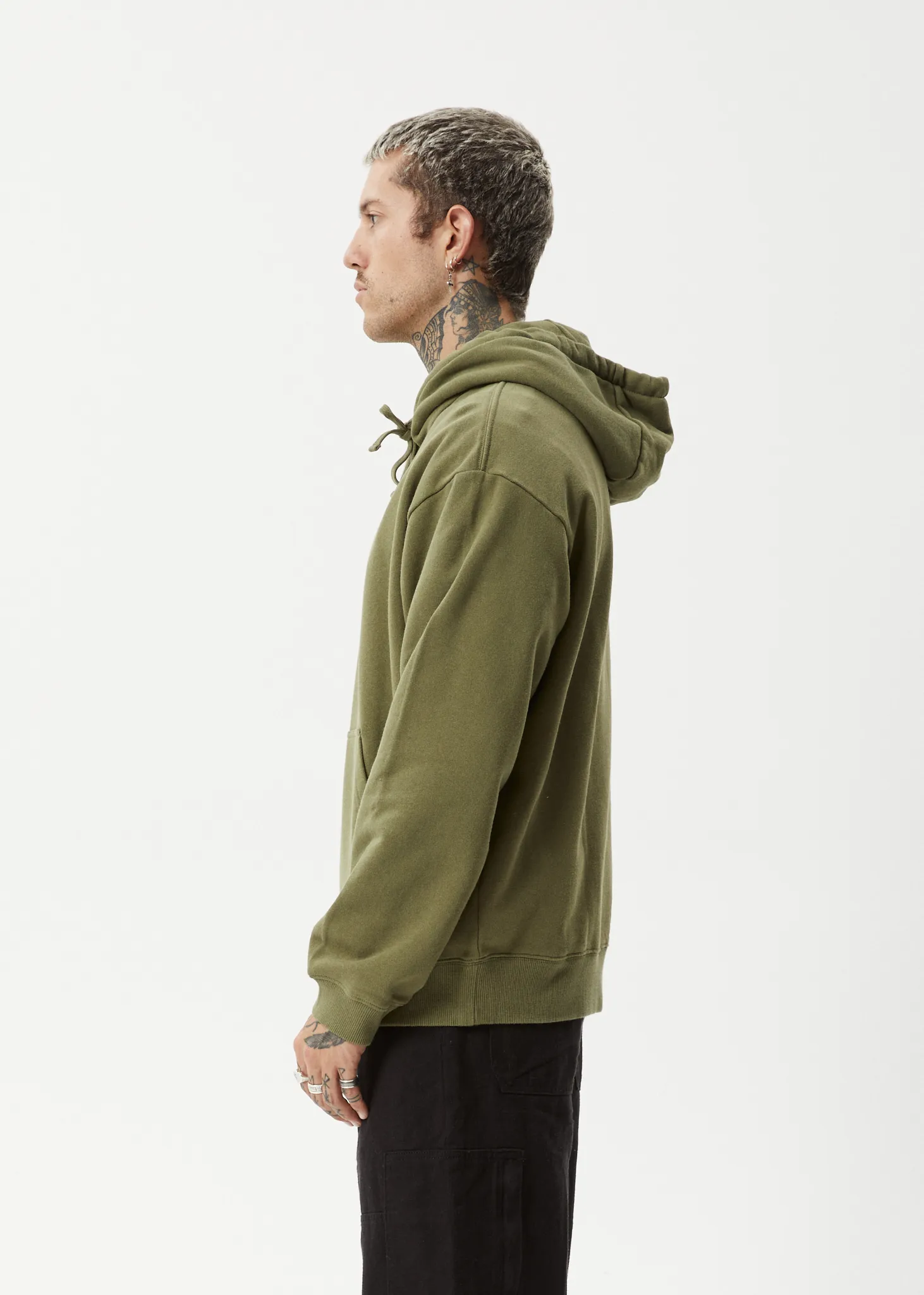 AFENDS Mens Questions - Pull On Hood - Military