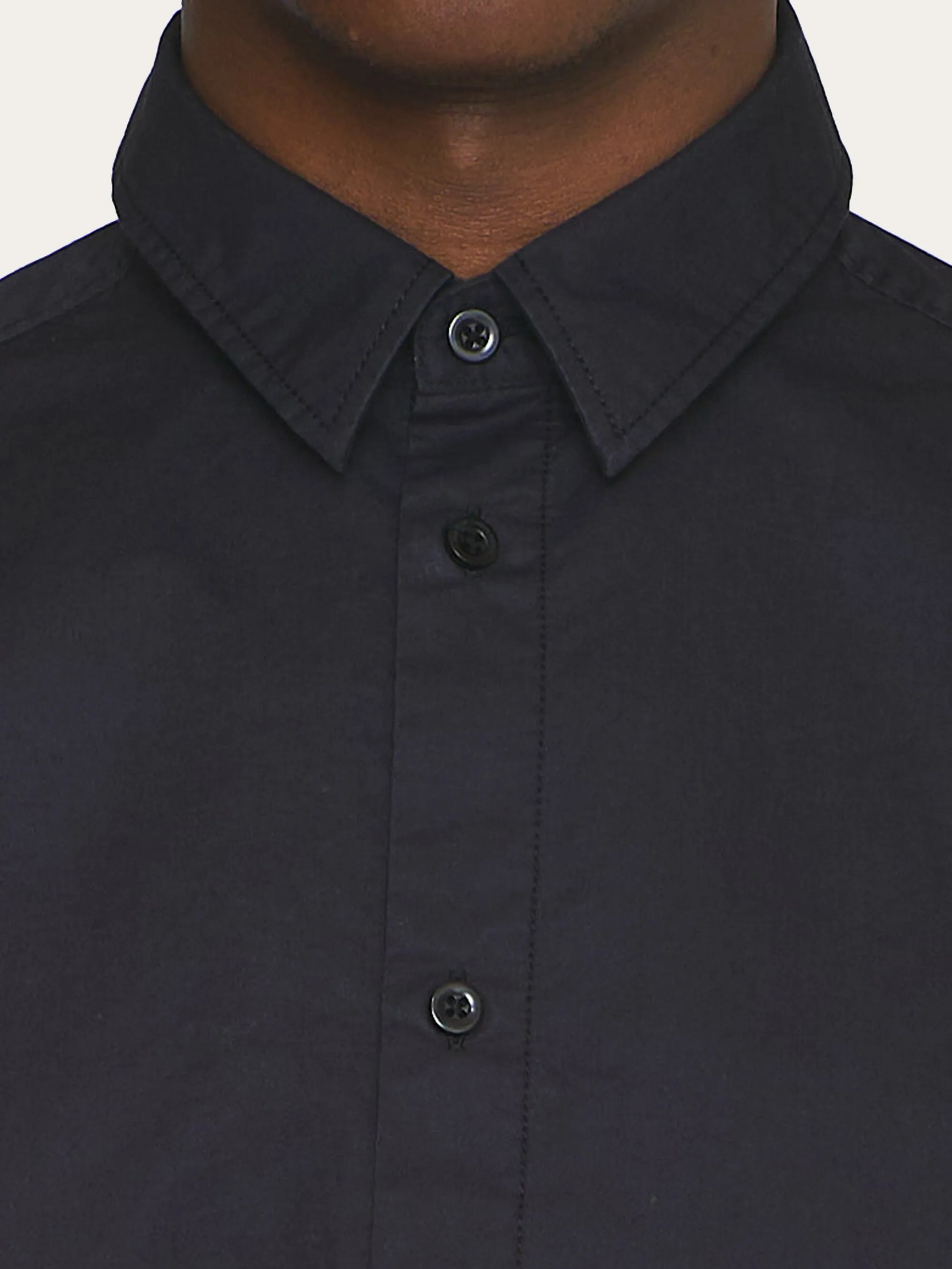 ALF regular crispy cotton shirt - GOTS/Vegan - Black Jet