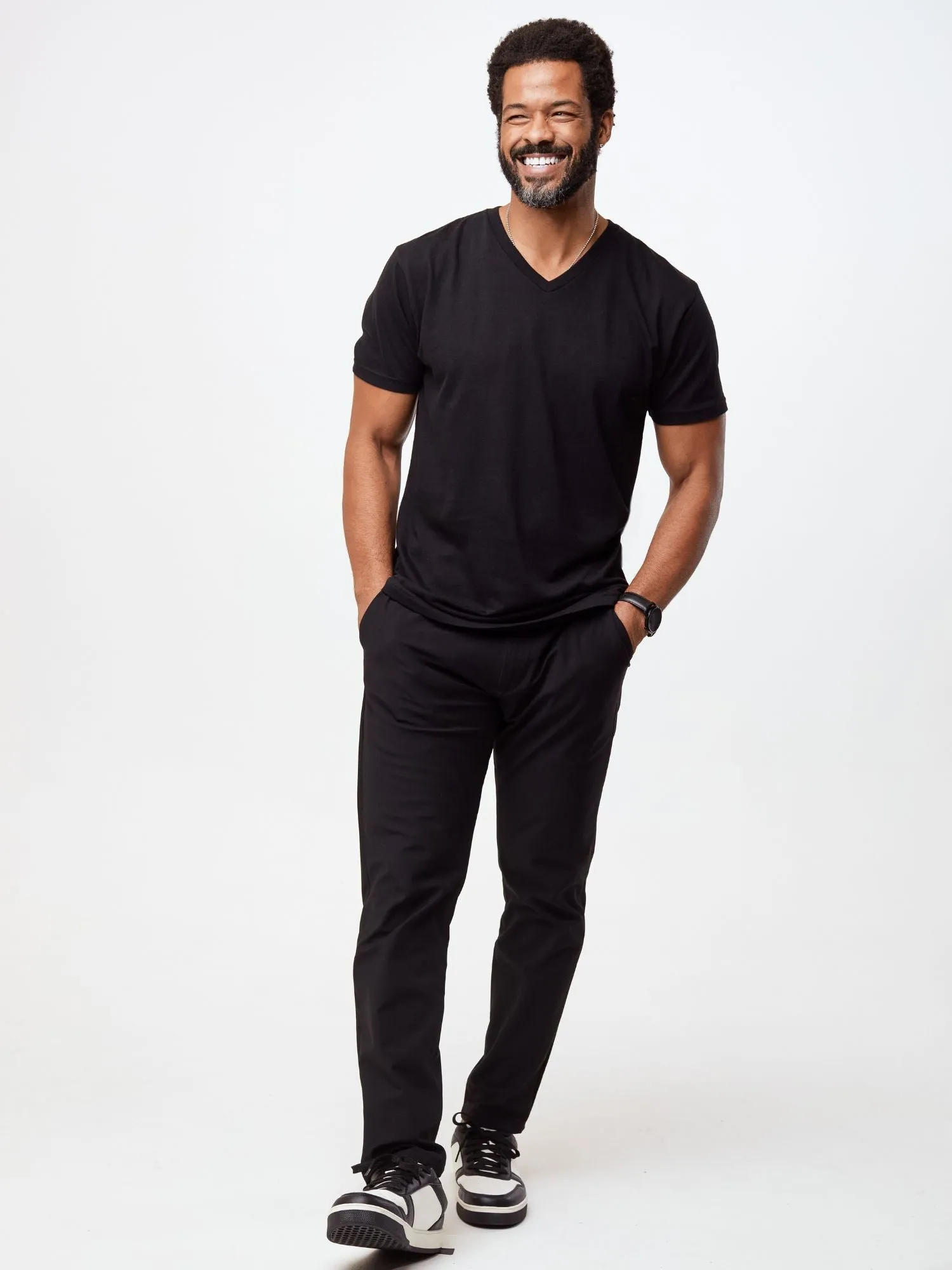 All Black V-Neck 5-Pack