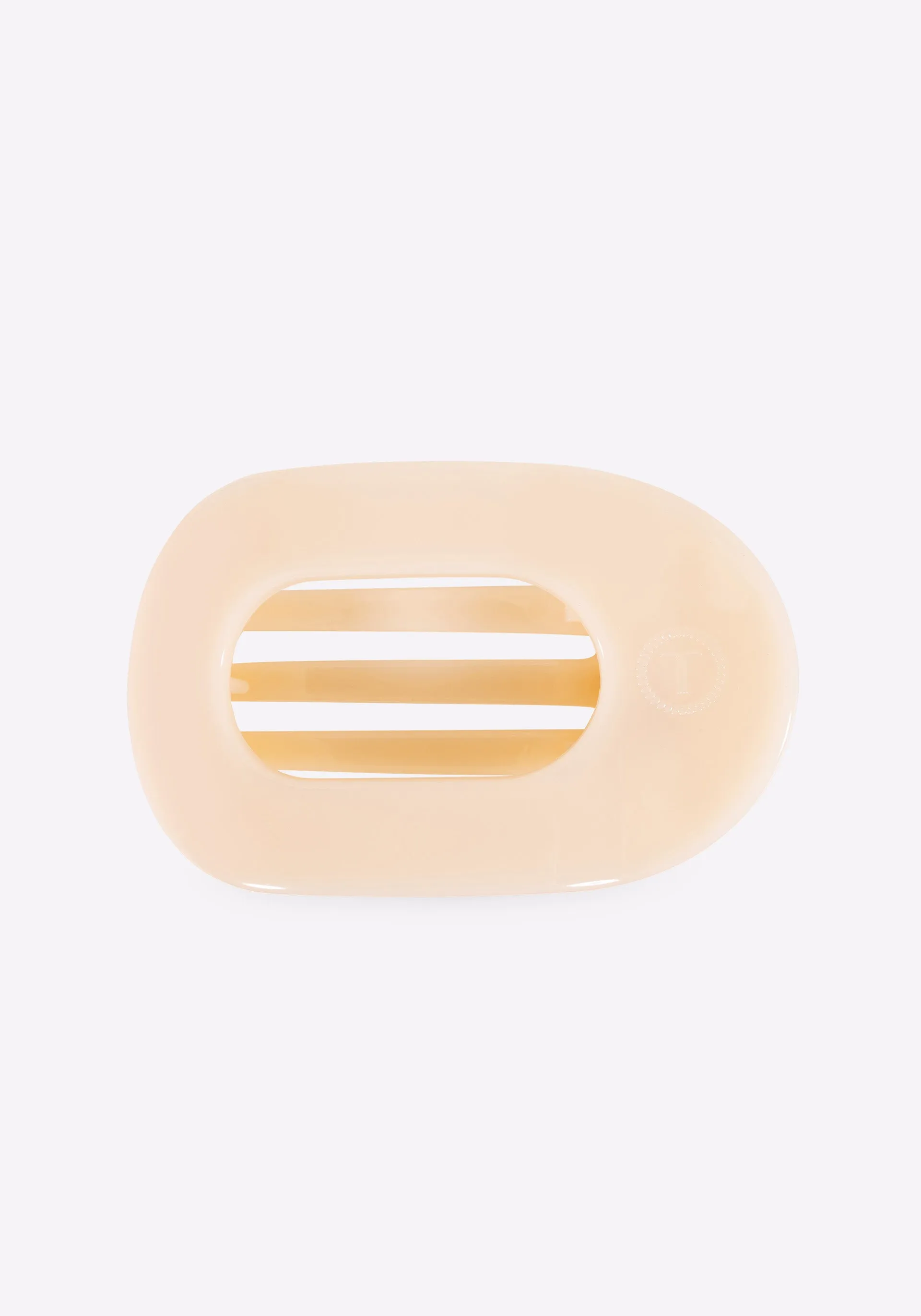 Almond Beige Medium Flat Round Clip