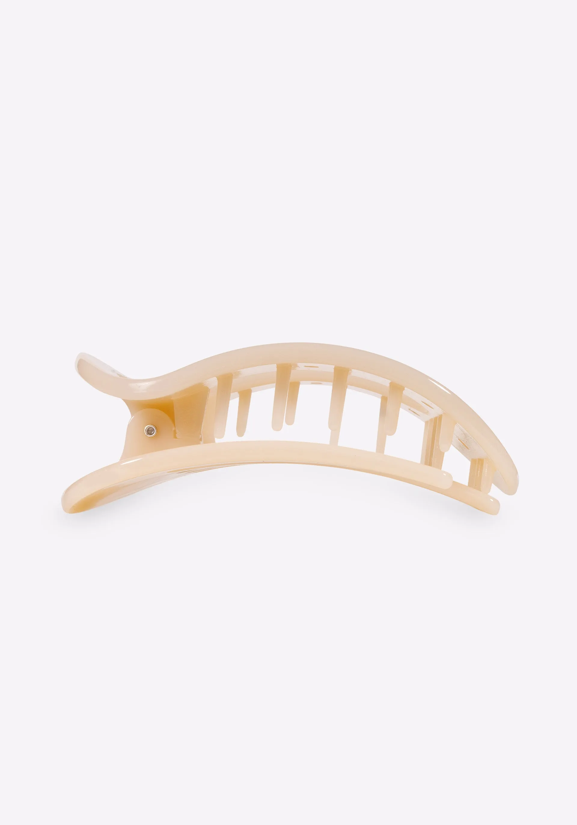 Almond Beige Medium Flat Round Clip