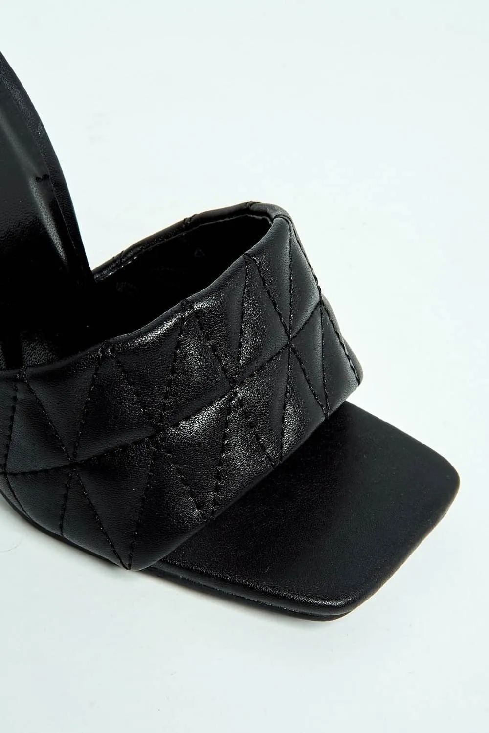 Amarante Crossover Stitched Detail Band Mule in Black