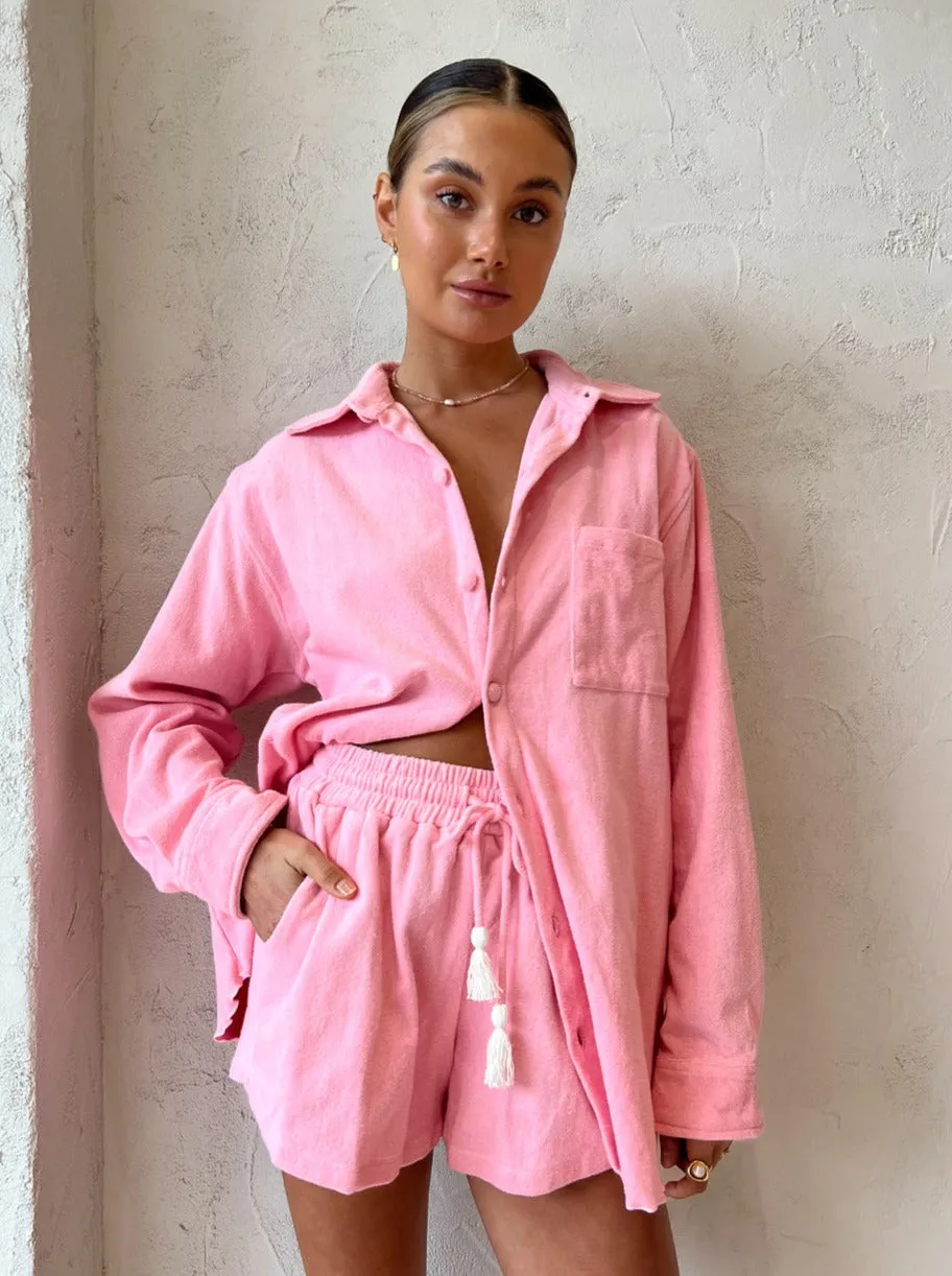 Ambra Maddalena Button Down Shirt in Bubblegum