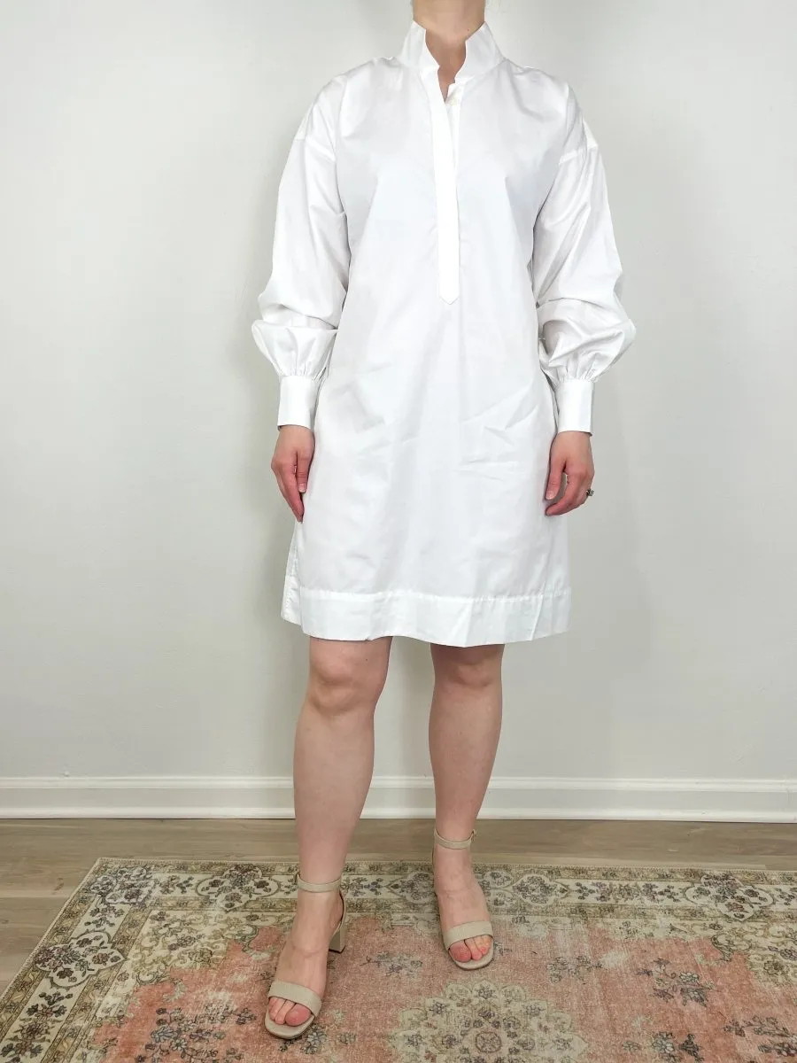 Anaya Popover Dress in White Poplin