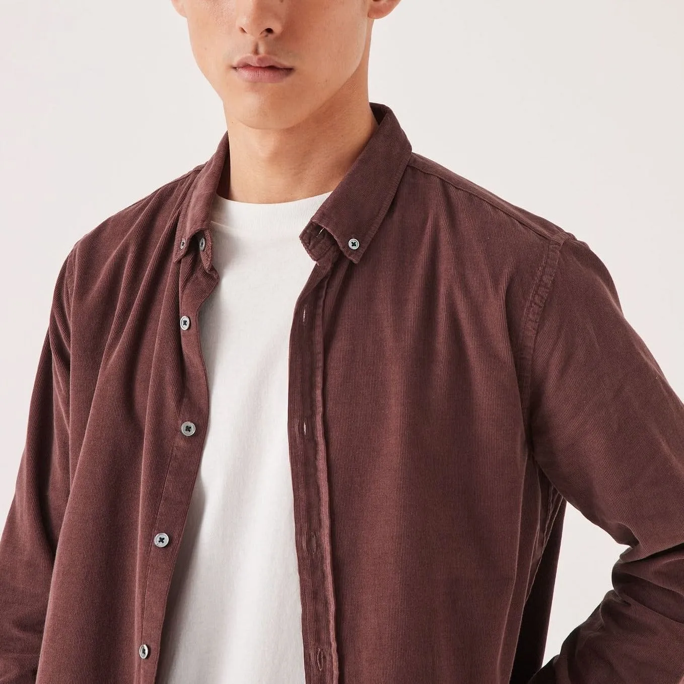 Assembly Label Cord Long Sleeve Shirt - Damson