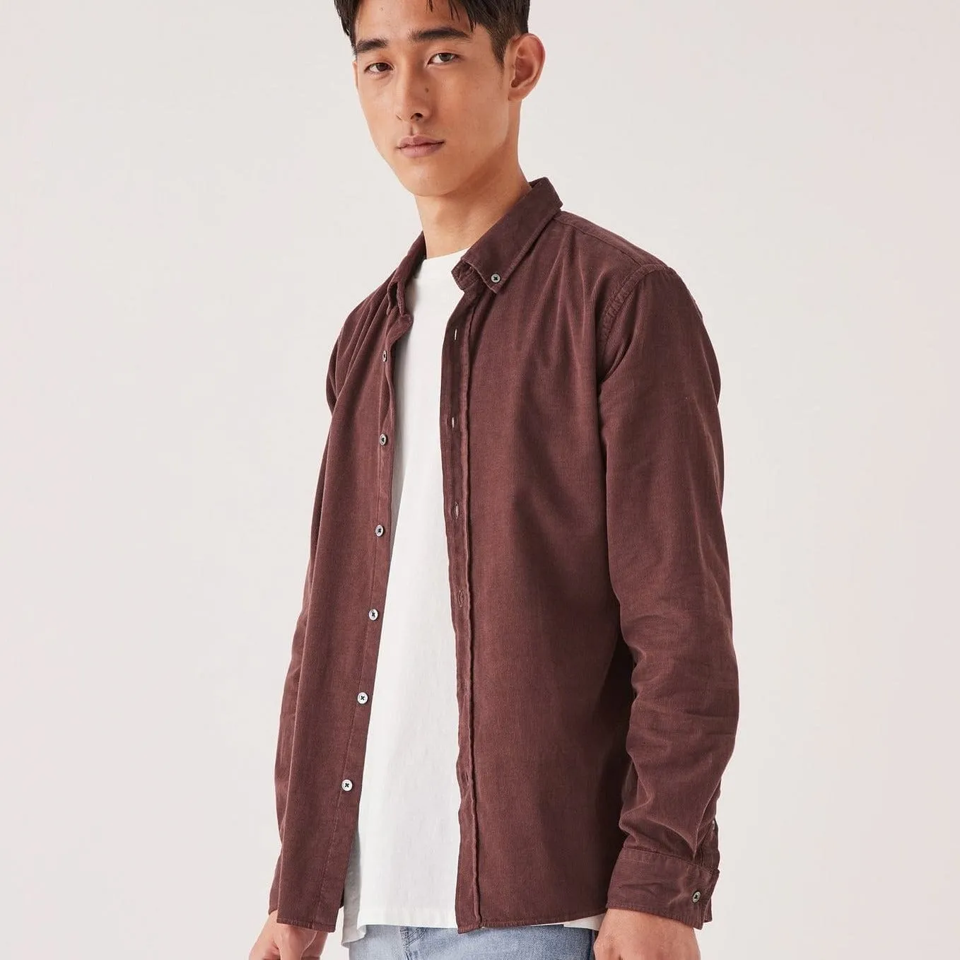 Assembly Label Cord Long Sleeve Shirt - Damson