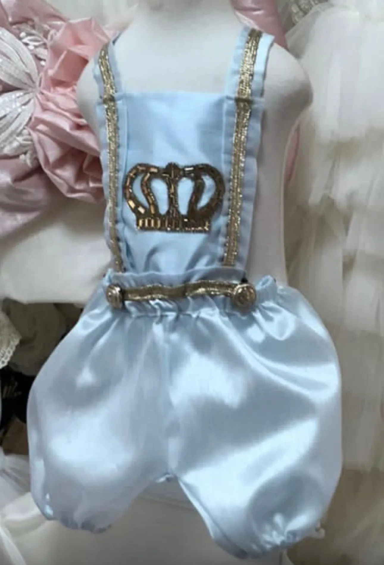 Baby Blue Boy Crown Romper