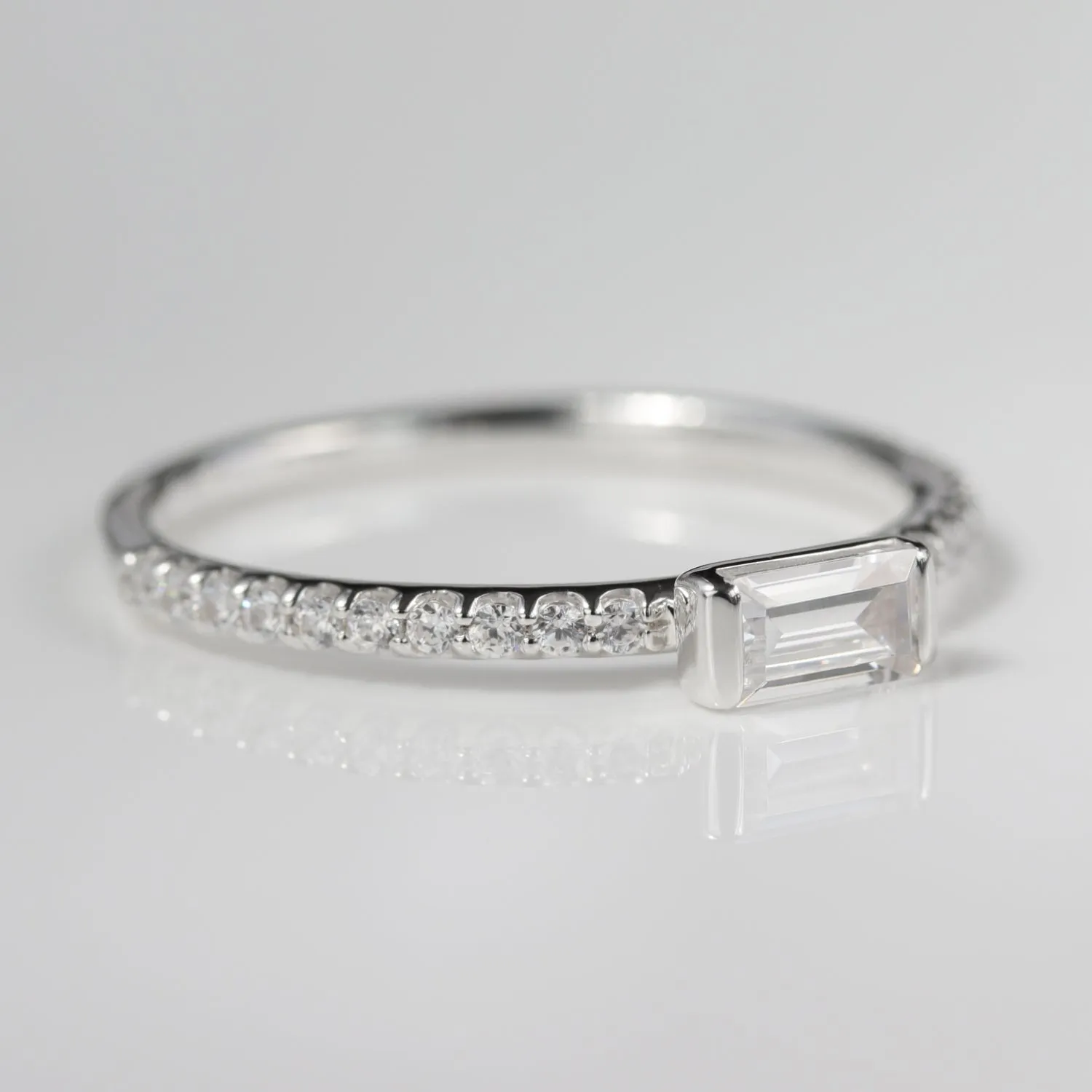 Baguette Pave Stacking Ring