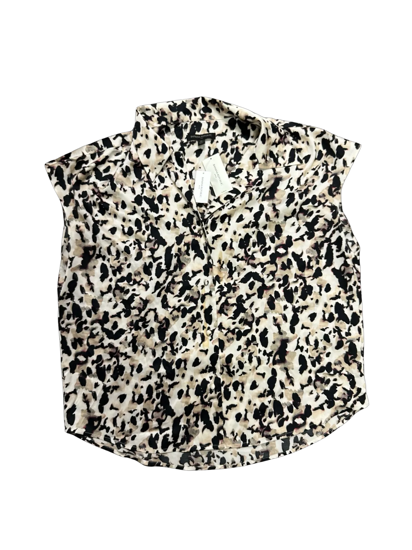 Banana Republic Womens Leopard Print Sleeveless Blouse Top Size M