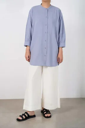 BAND COLLAR LONG SHIRT