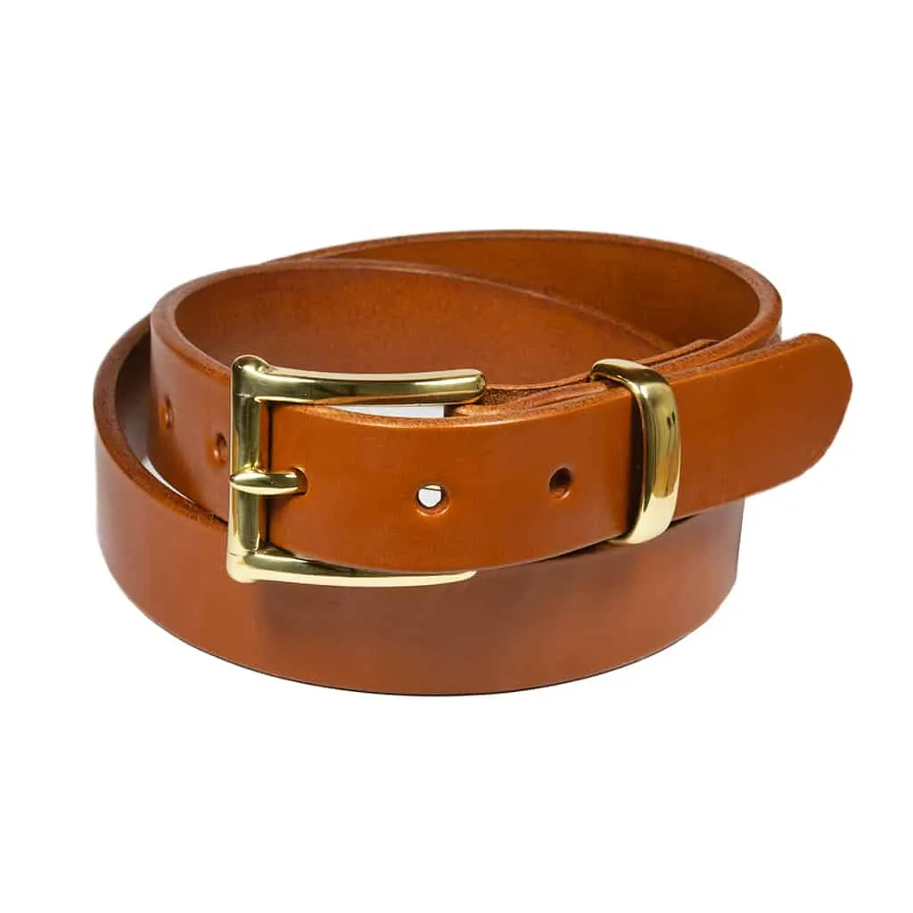 Barnes & Moore Slim Belt - Harness Tan/Brass