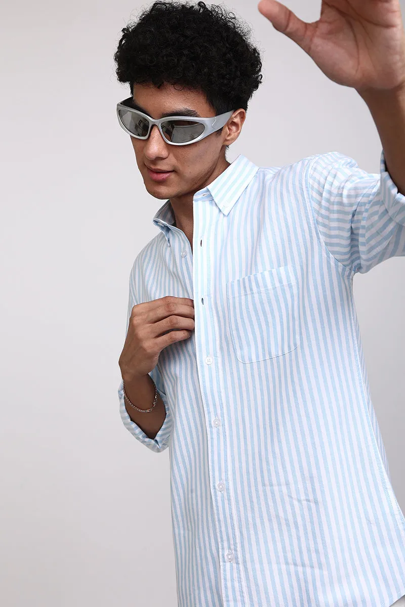 Basic Stripe Sky Blue Shirt