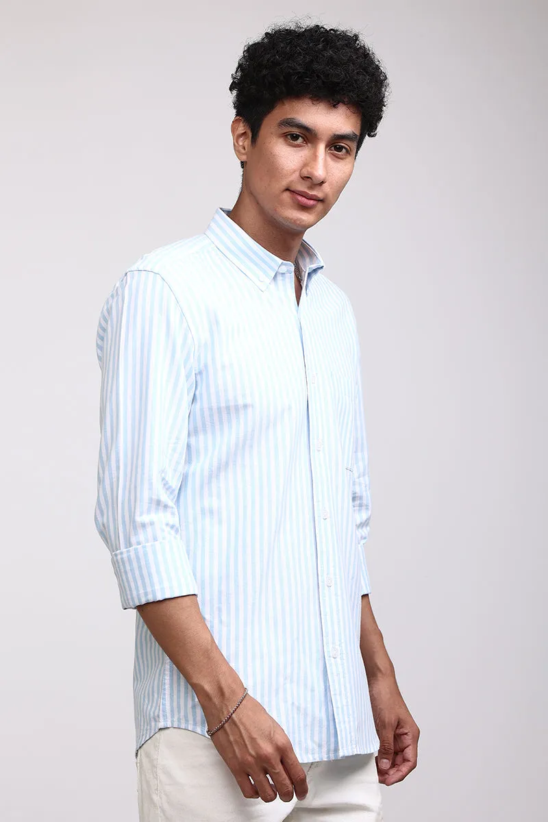 Basic Stripe Sky Blue Shirt