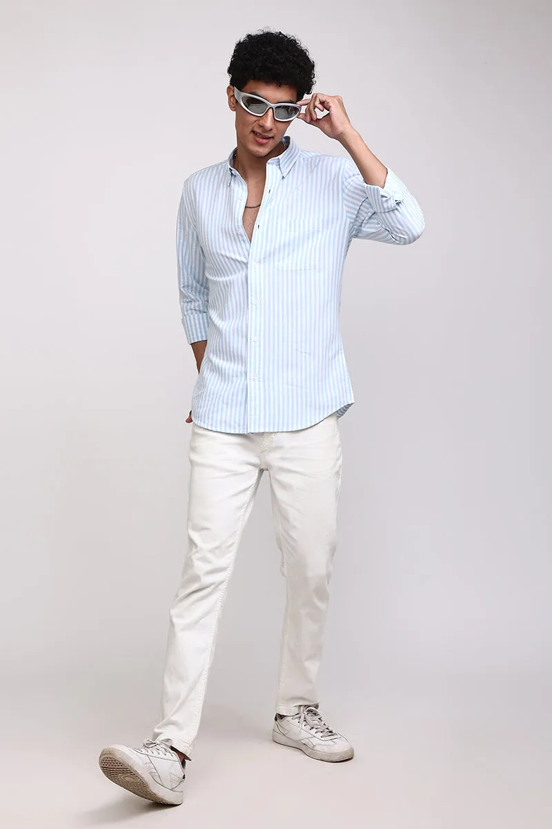 Basic Stripe Sky Blue Shirt