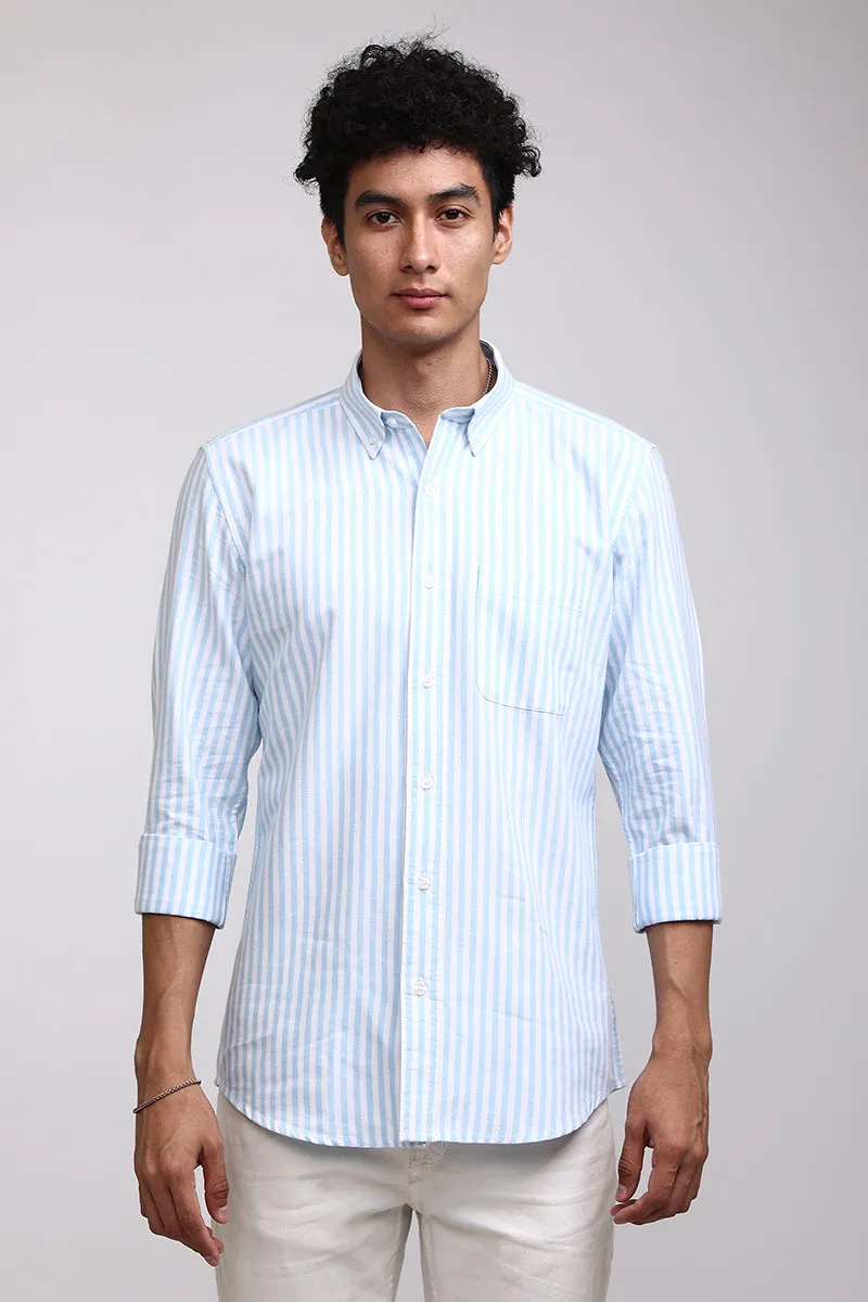 Basic Stripe Sky Blue Shirt