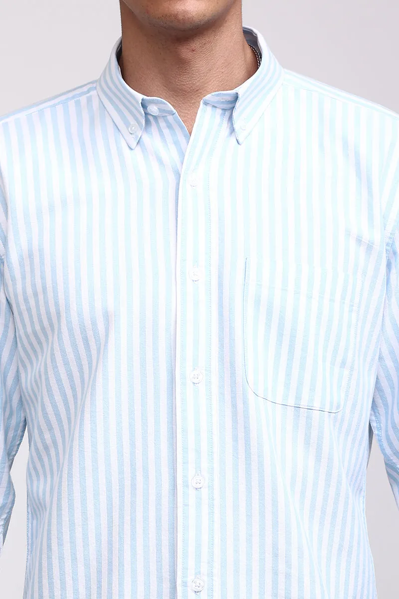 Basic Stripe Sky Blue Shirt