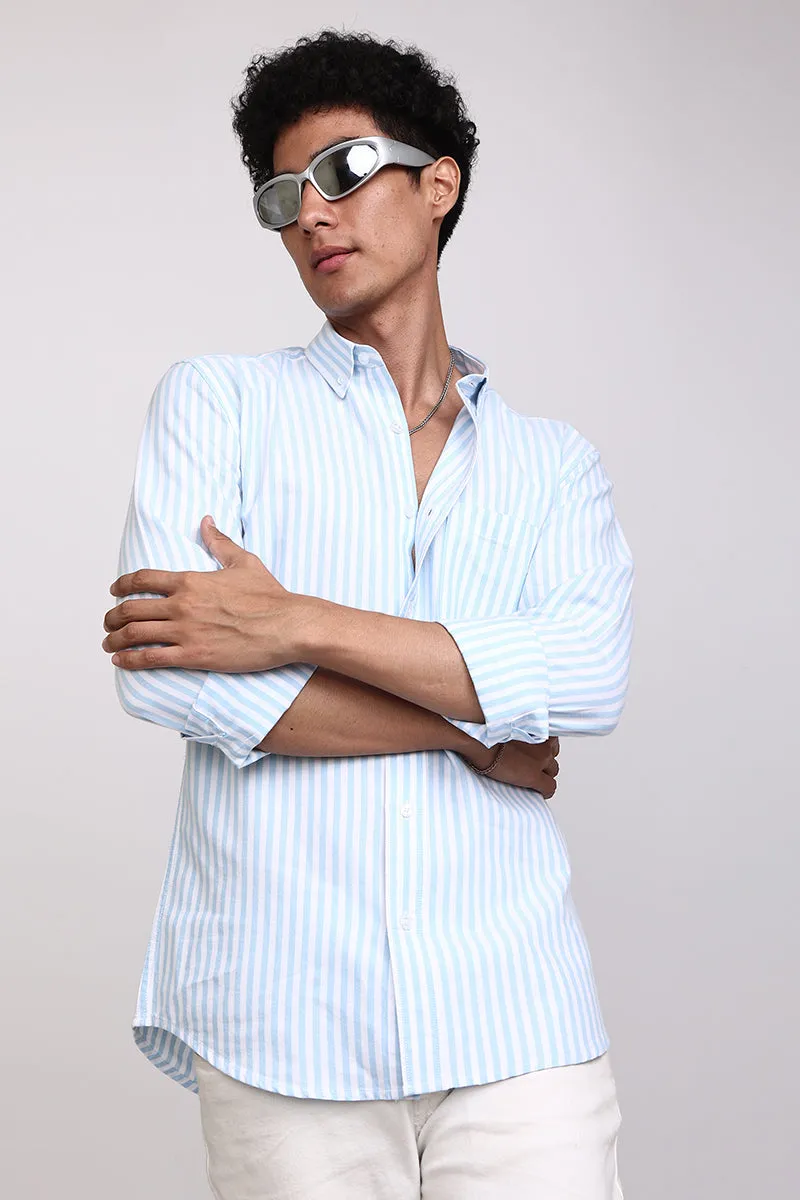 Basic Stripe Sky Blue Shirt