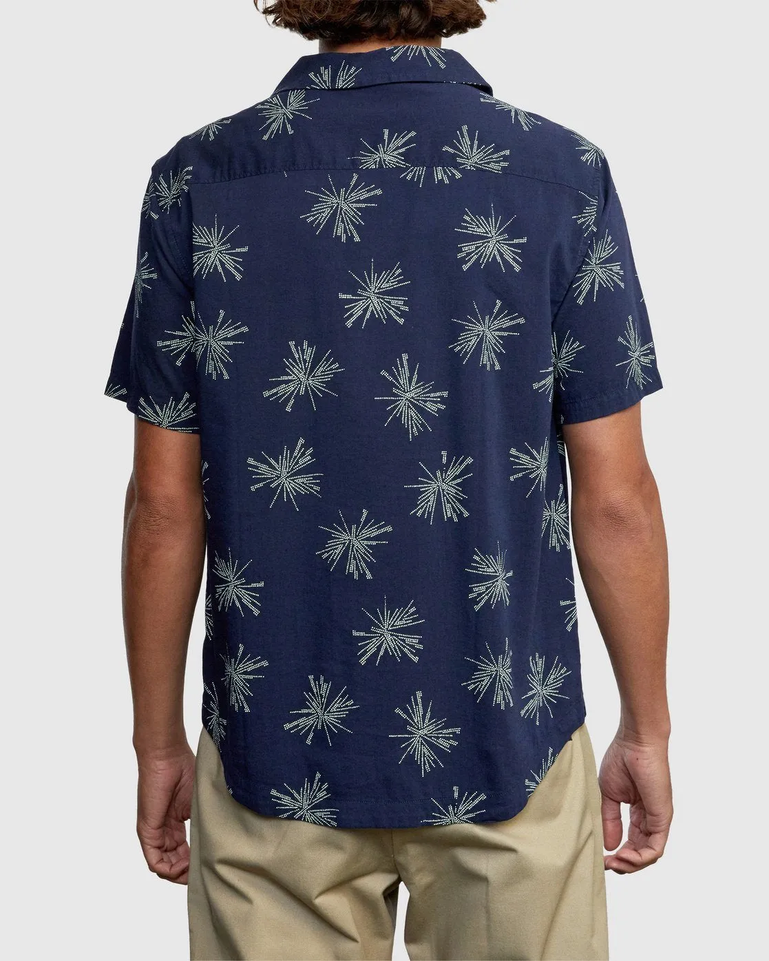 Beat Print Short Sleeve Shirt - Navy