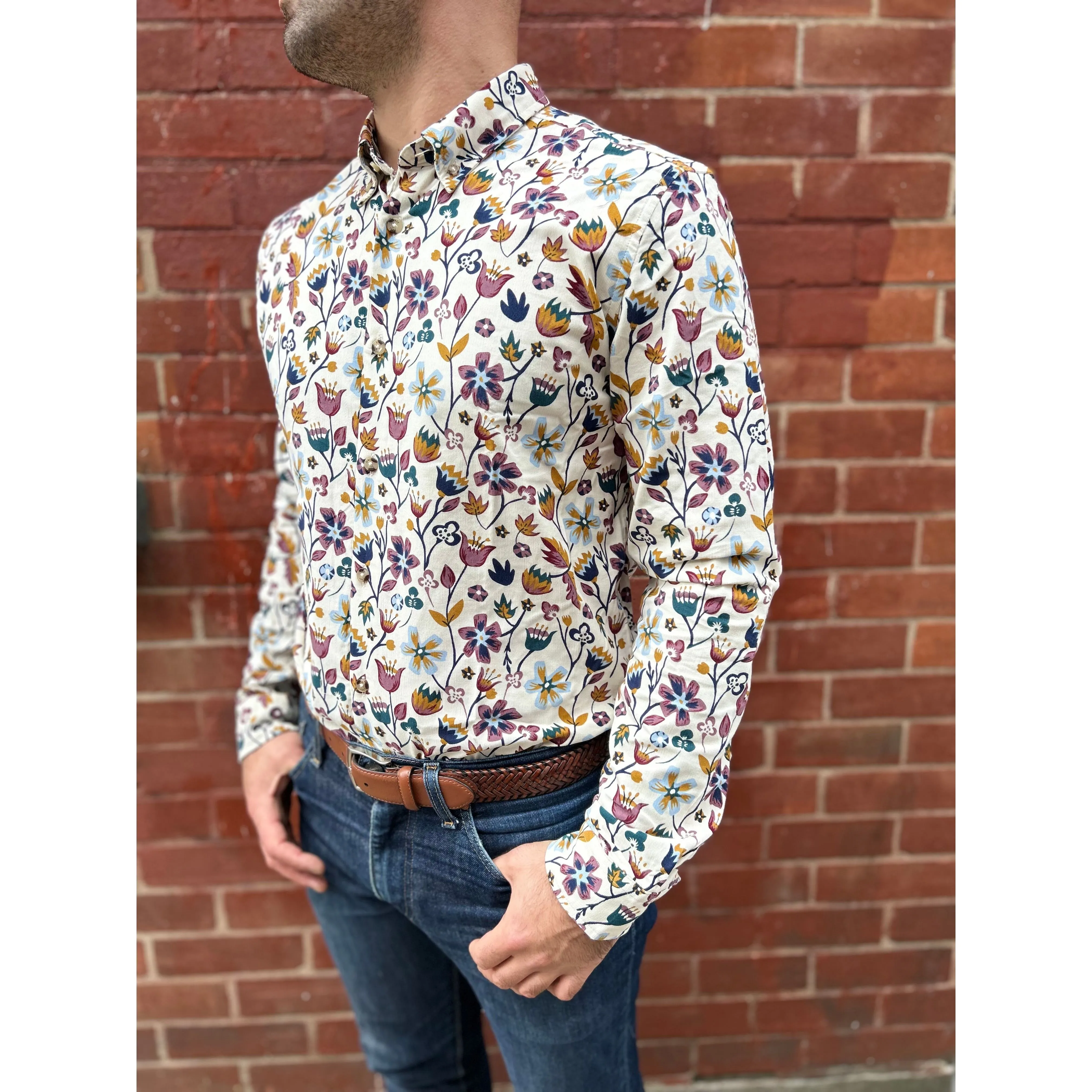 Ben Sherman - Floral Printed Cord Fog - Shirt