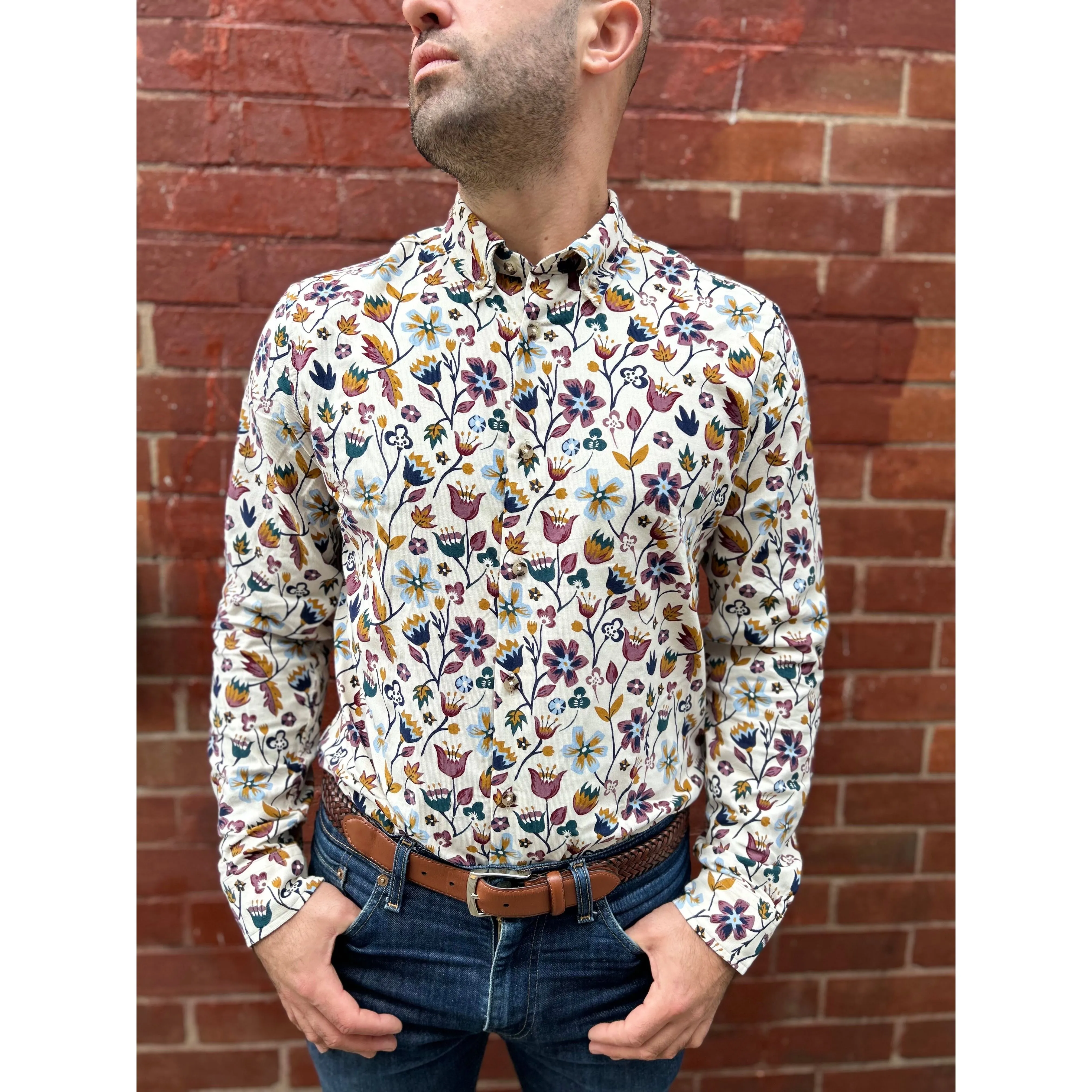 Ben Sherman - Floral Printed Cord Fog - Shirt