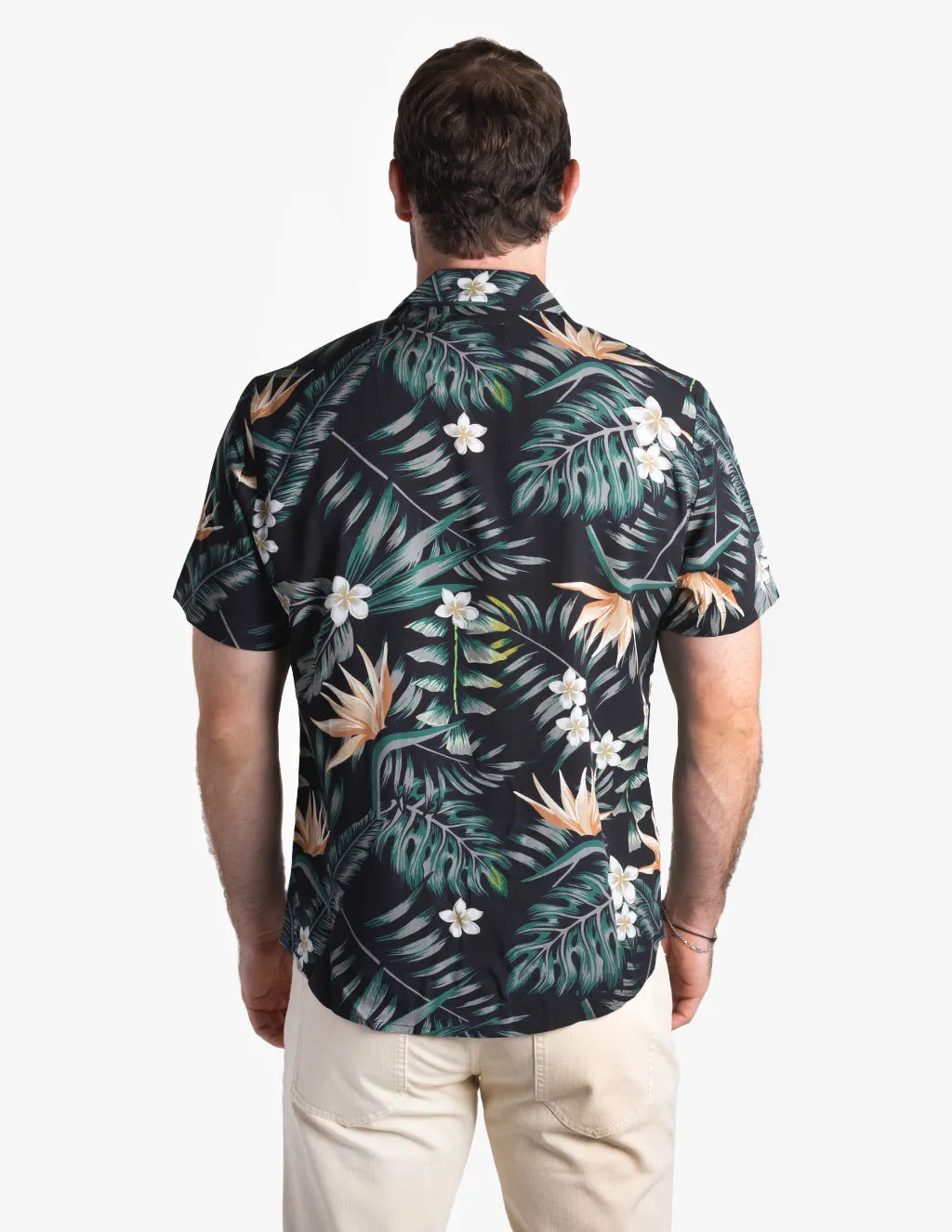 BLACK FLORAL HAWAIIAN SHIRT