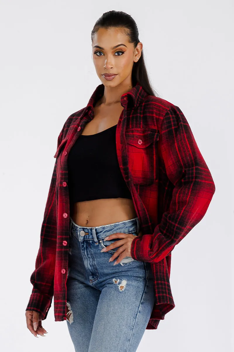 BOYFRIEND OVERSIZED SOFT FLANNEL SHACKET