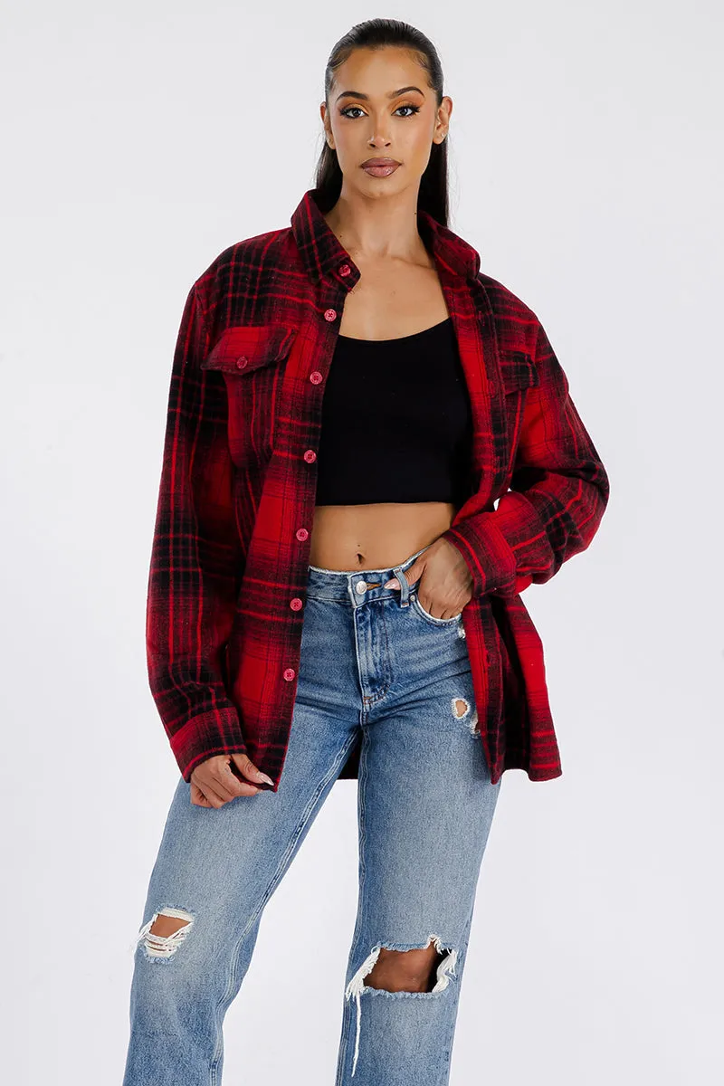 BOYFRIEND OVERSIZED SOFT FLANNEL SHACKET