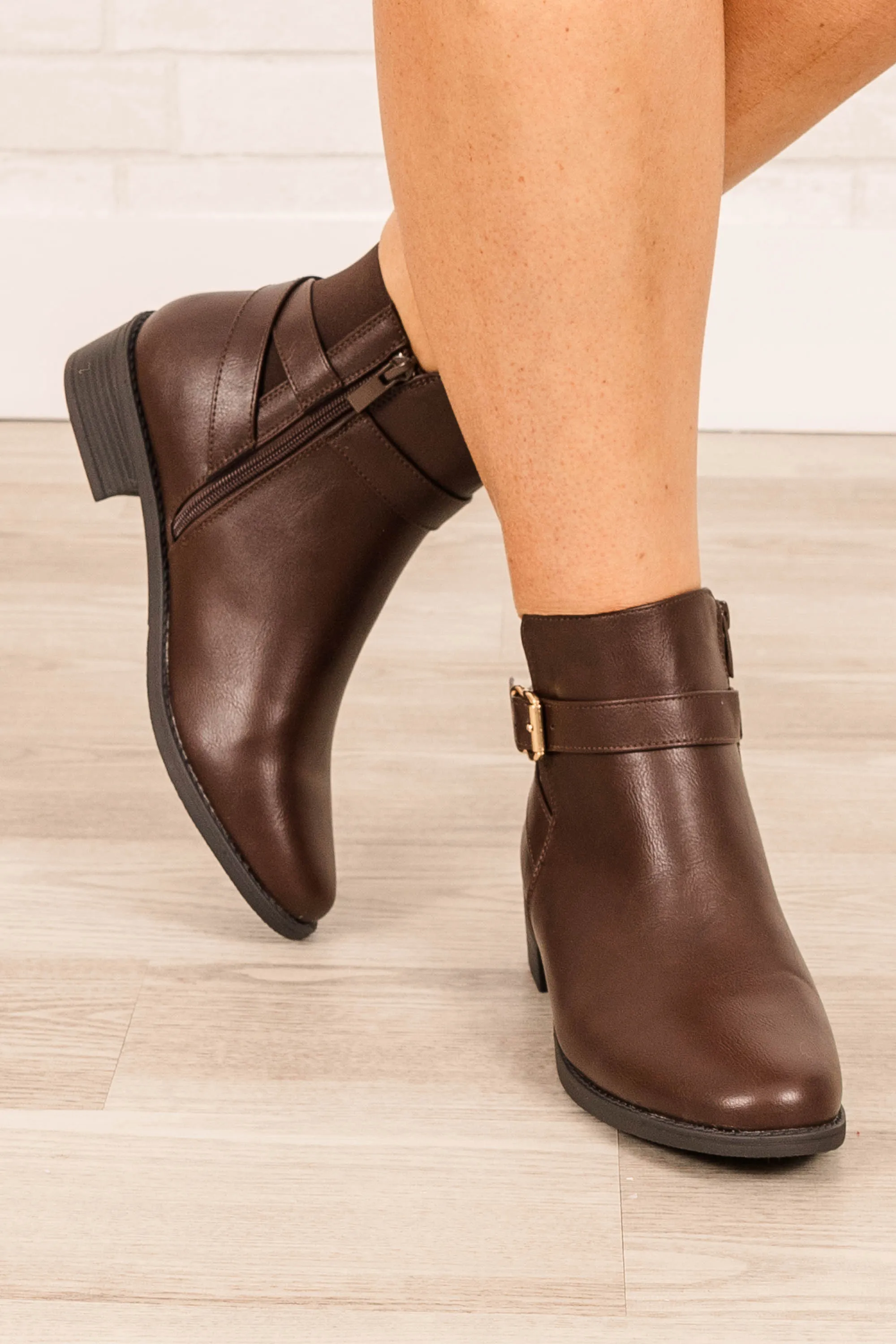 Buckle Down Booties, Brown