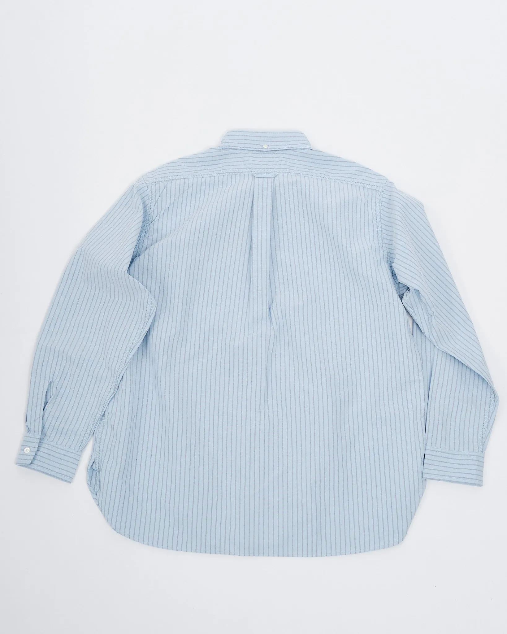 Button Down Stripe Wind Shirt Sax