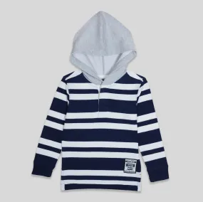 C1006 FC Training Champions Pullover Blue Stripes Hoodie