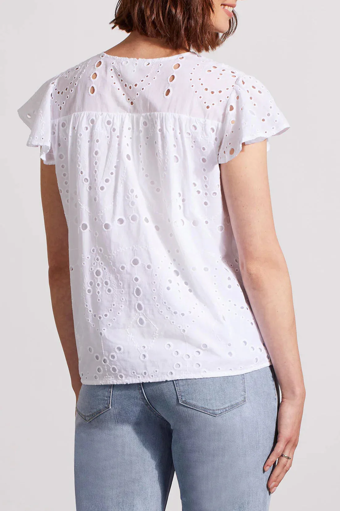 CAP SLEEVE BUTTON DOWN BLOUSE - WHITE