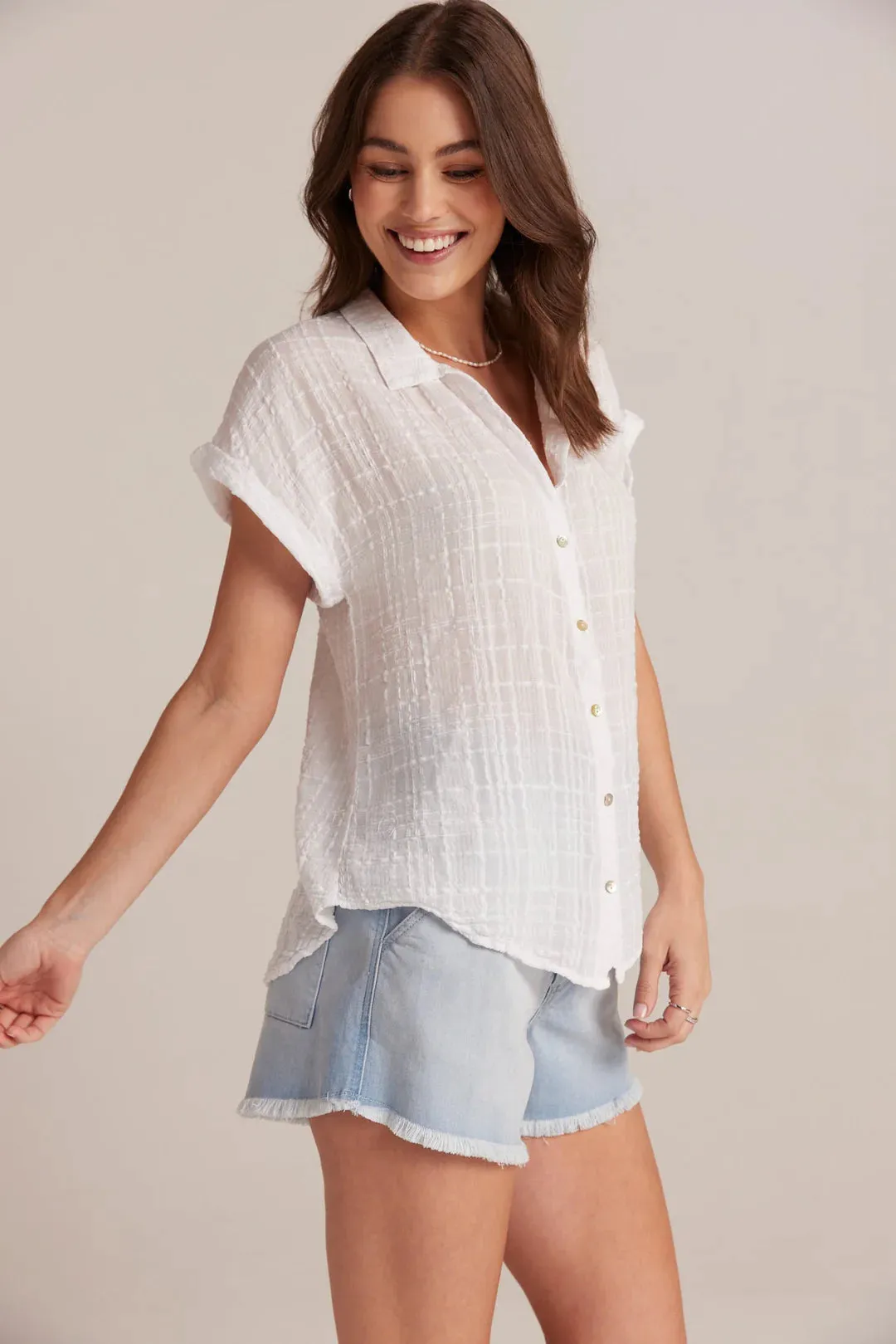 Cap Sleeve Button Down