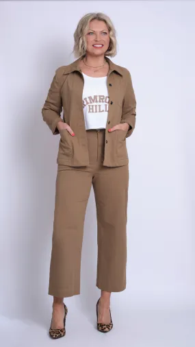 Caramel Cotton-Twill Sailor Pant