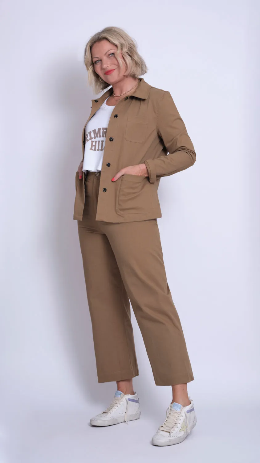 Caramel Cotton-Twill Sailor Pant