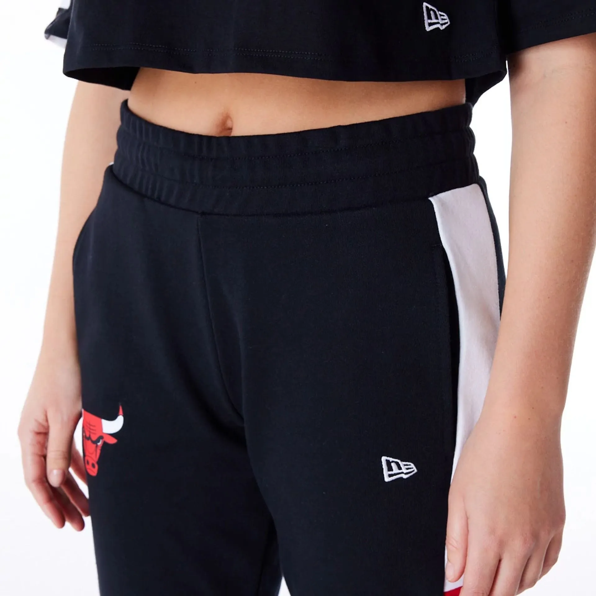 Chicago Bulls Womens NBA Colour Block Black Fleece Joggers