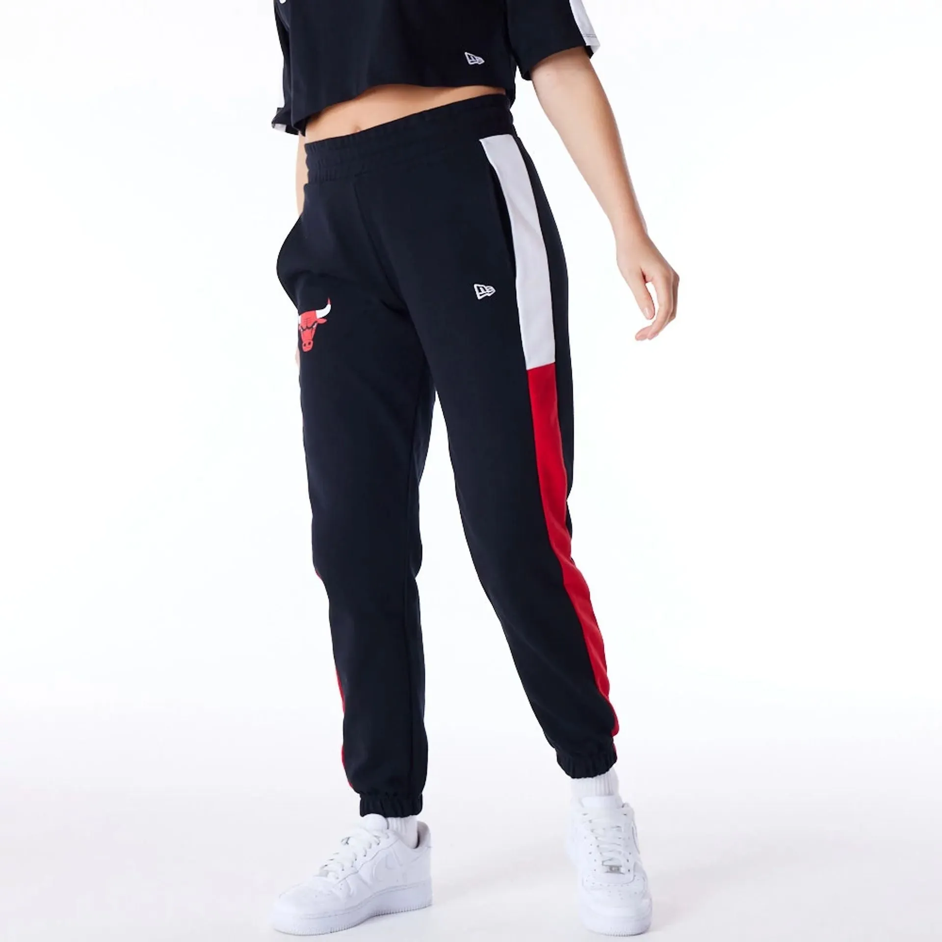 Chicago Bulls Womens NBA Colour Block Black Fleece Joggers