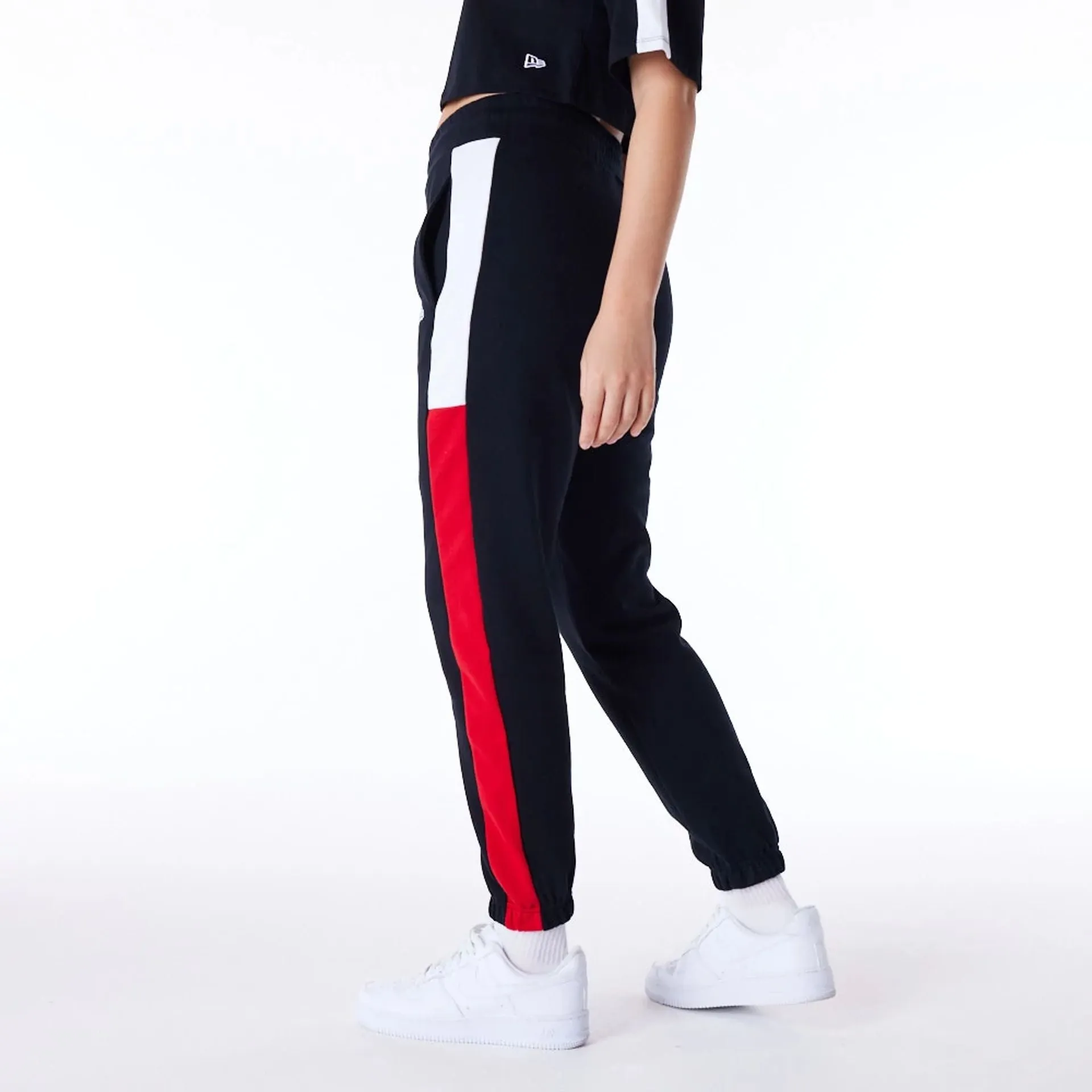 Chicago Bulls Womens NBA Colour Block Black Fleece Joggers