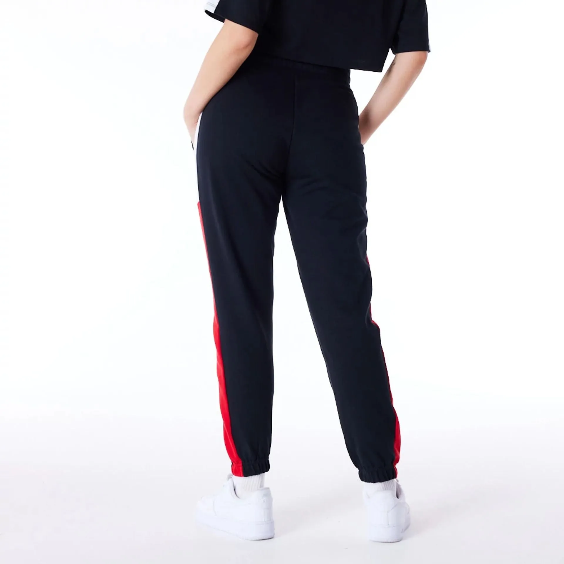 Chicago Bulls Womens NBA Colour Block Black Fleece Joggers