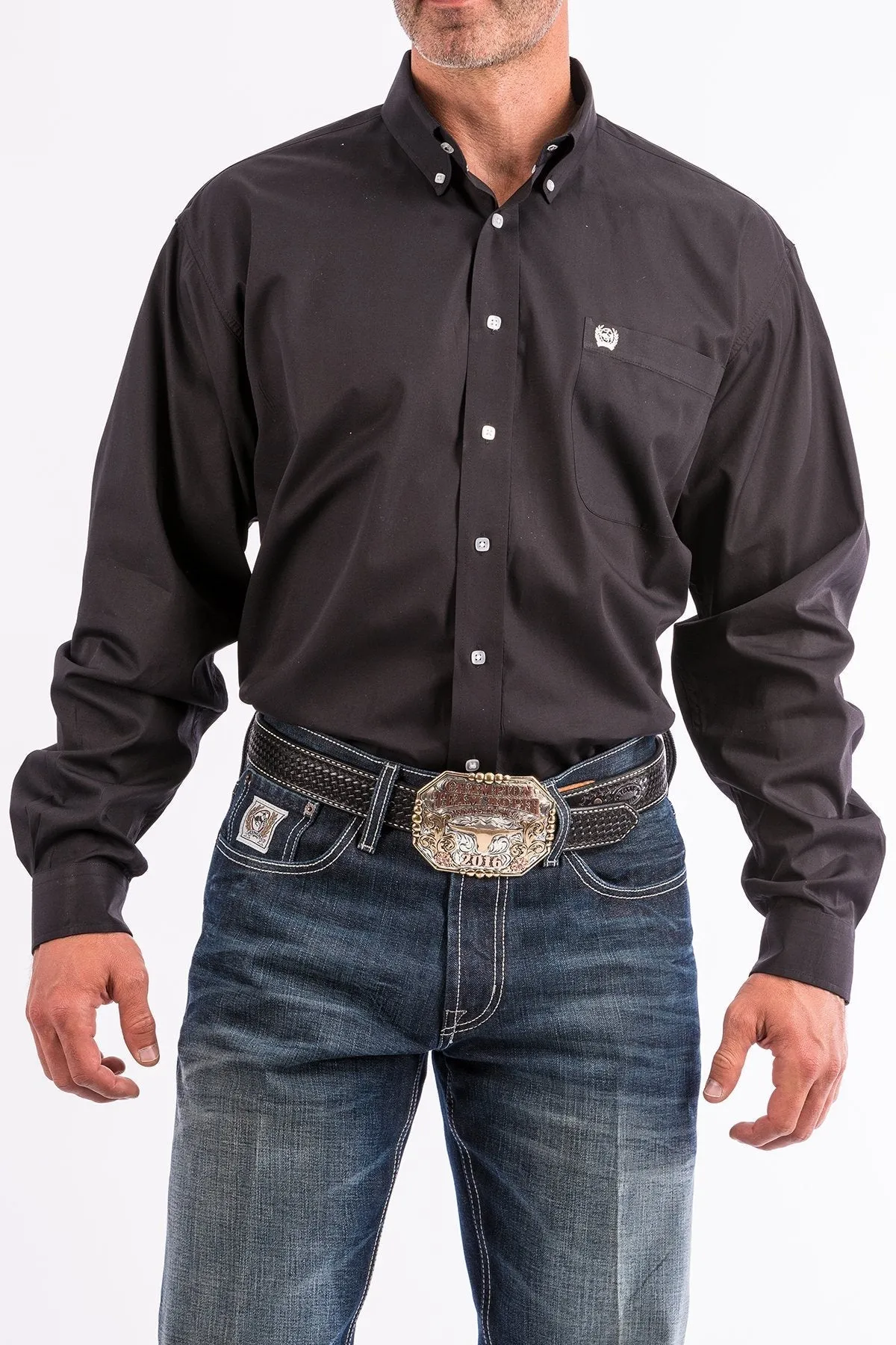 Cinch Mens Solid Black Button Down Western Shirt Style MT10320083