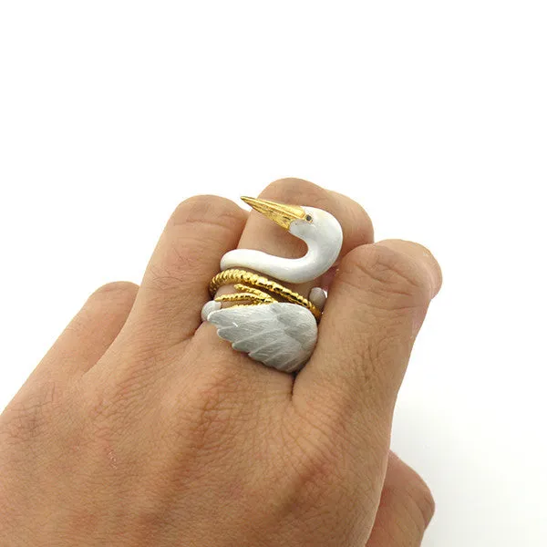 Crane Bird 3 Pieces Set Ring