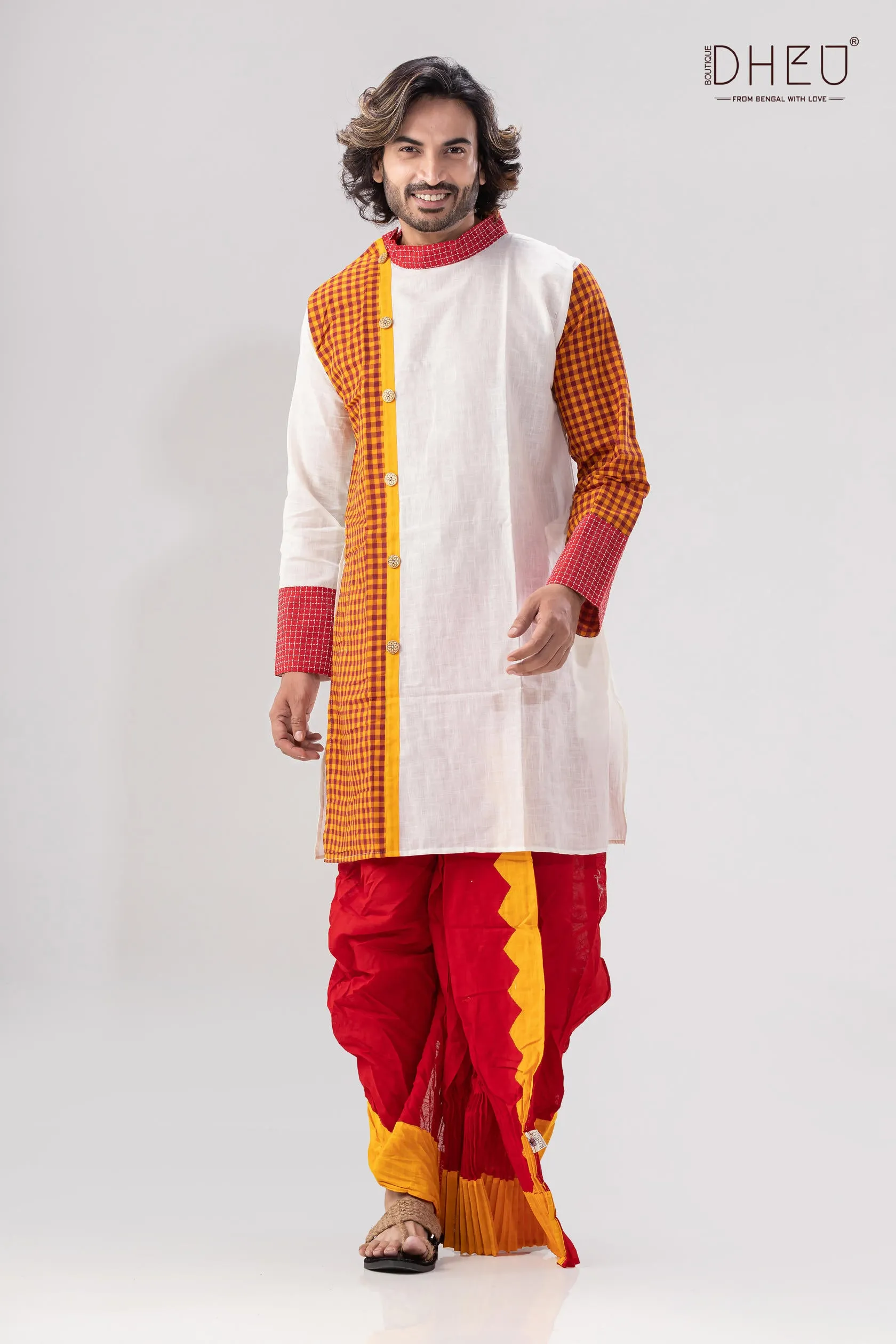 Dheu Exclusive Designer Kurta Dhoti(Optional) Set